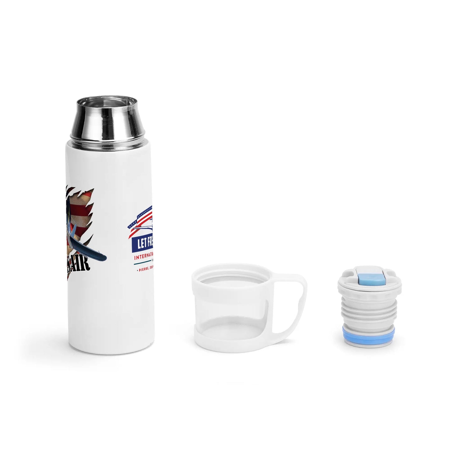 Let Freedom Fly F4U Corsair Vacuum Bottle with Cup