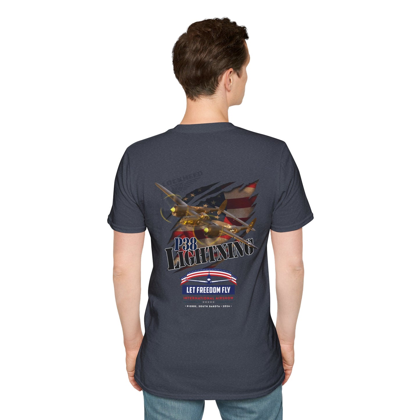 Let Freedom Fly International Airshow P38 Lightning Unisex Tri-Blend Crew Tee