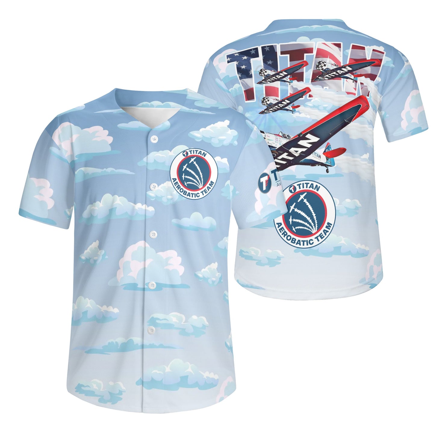 TITAN AEROBATIC TEAM Mens Short Sleeve Baseball Jersey