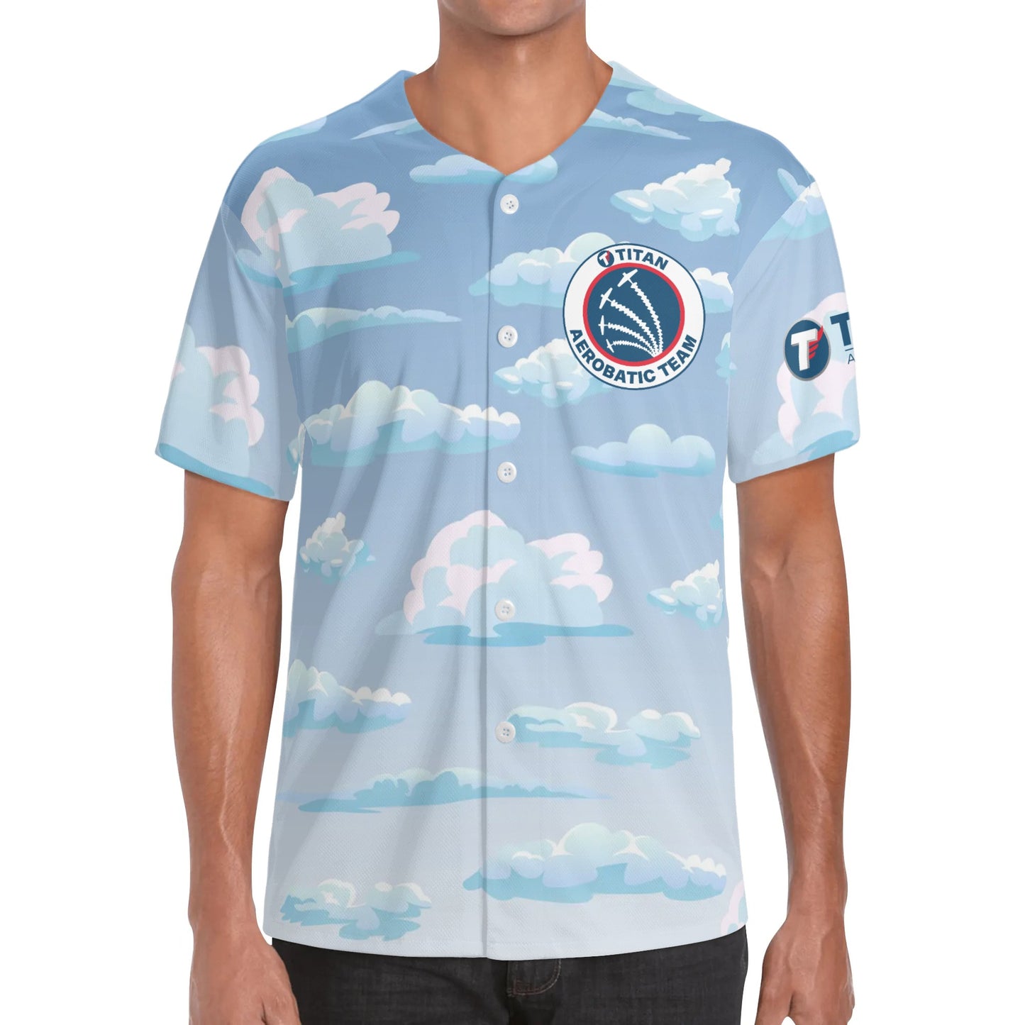 TITAN AEROBATIC TEAM Mens Short Sleeve Baseball Jersey