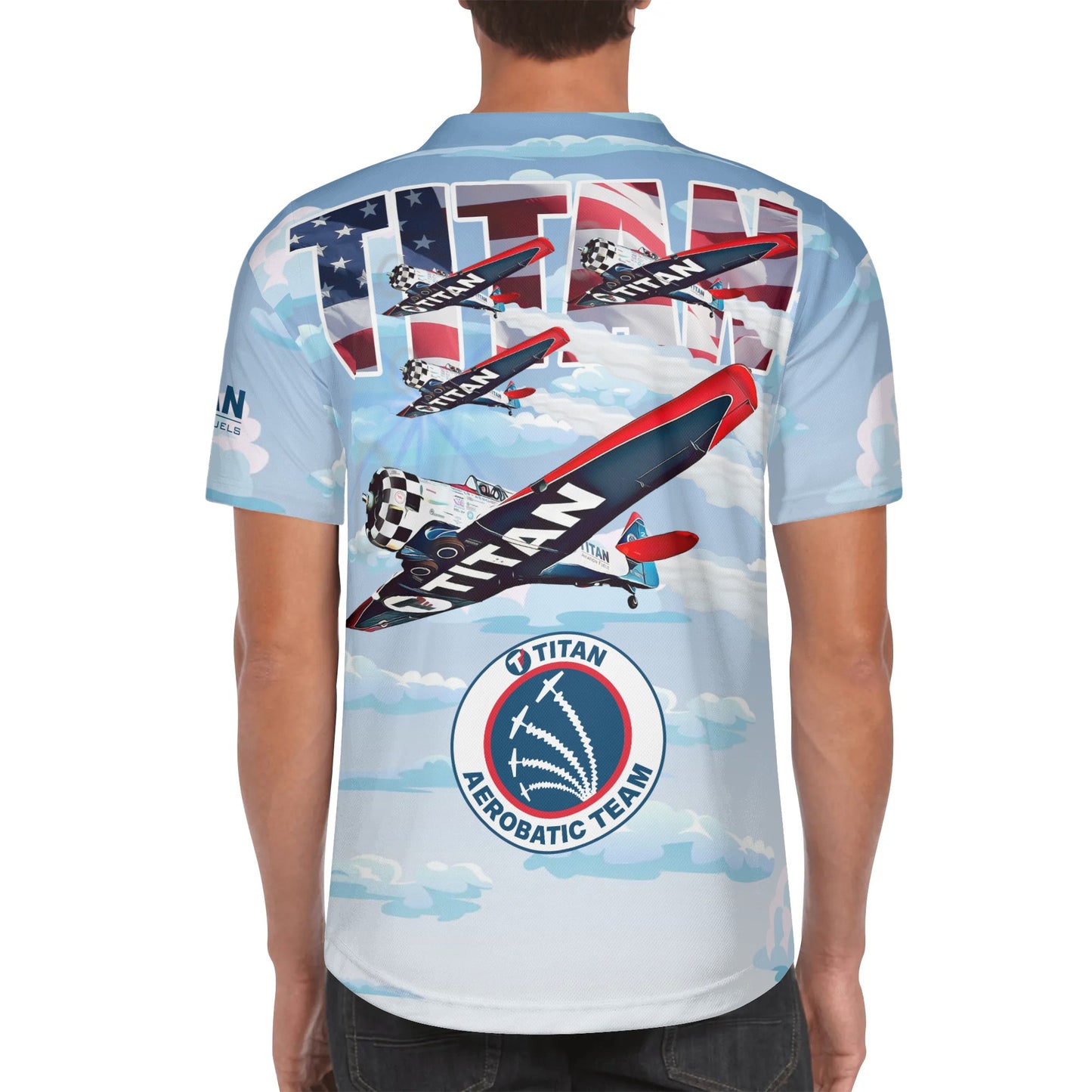 TITAN AEROBATIC TEAM Mens Short Sleeve Baseball Jersey
