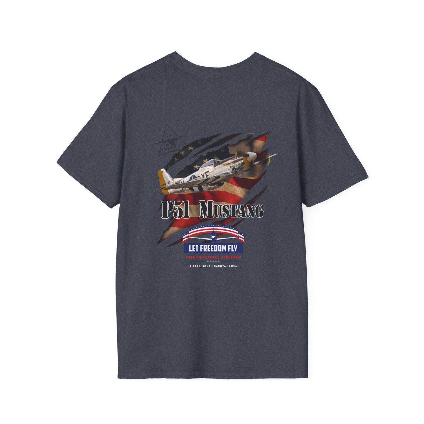 Let Freedom Fly International Airshow - P51 Mustang Unisex Tri-Blend Crew Tee