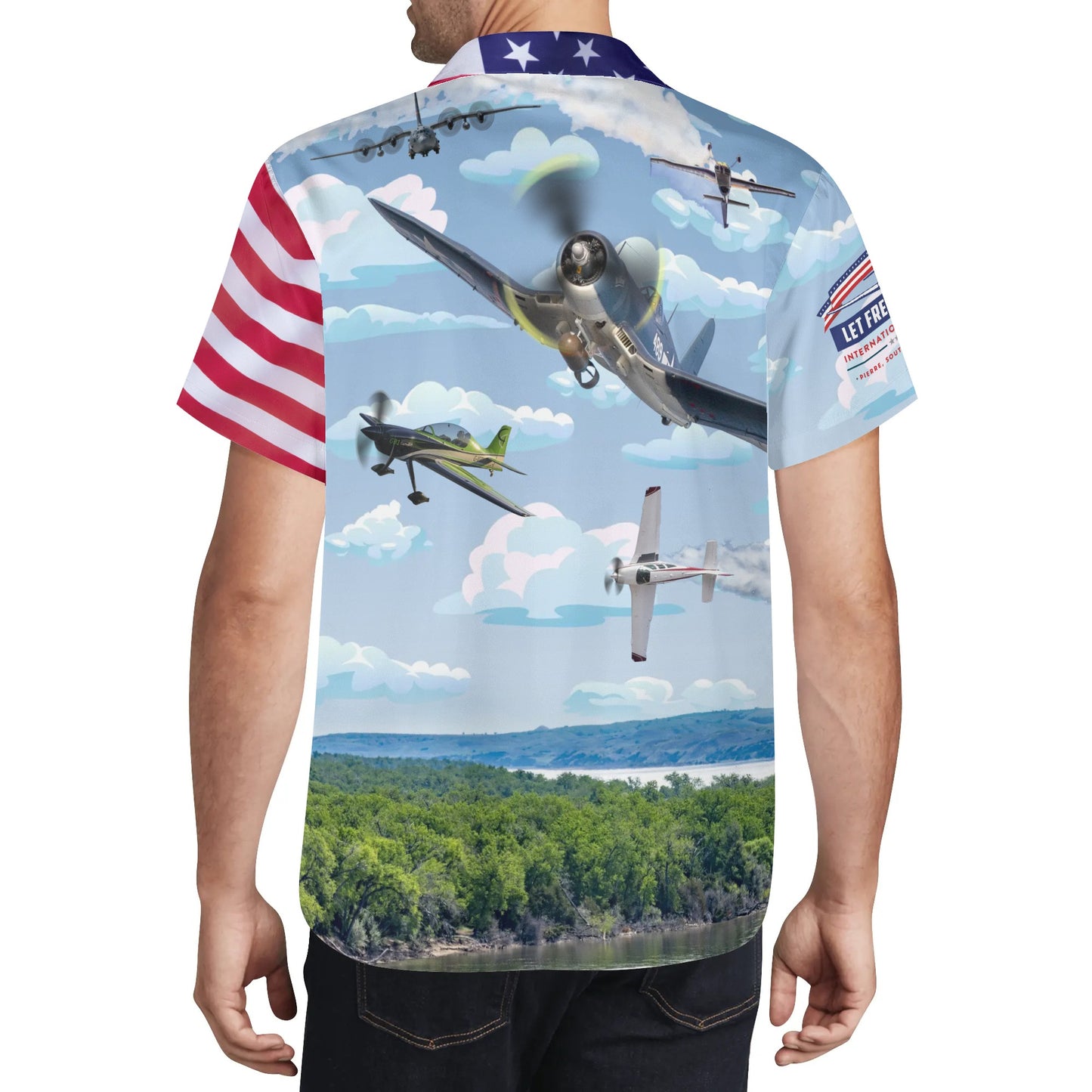 Let Freedom Fly Mens All Over Print Casual Hawaiian Shirt