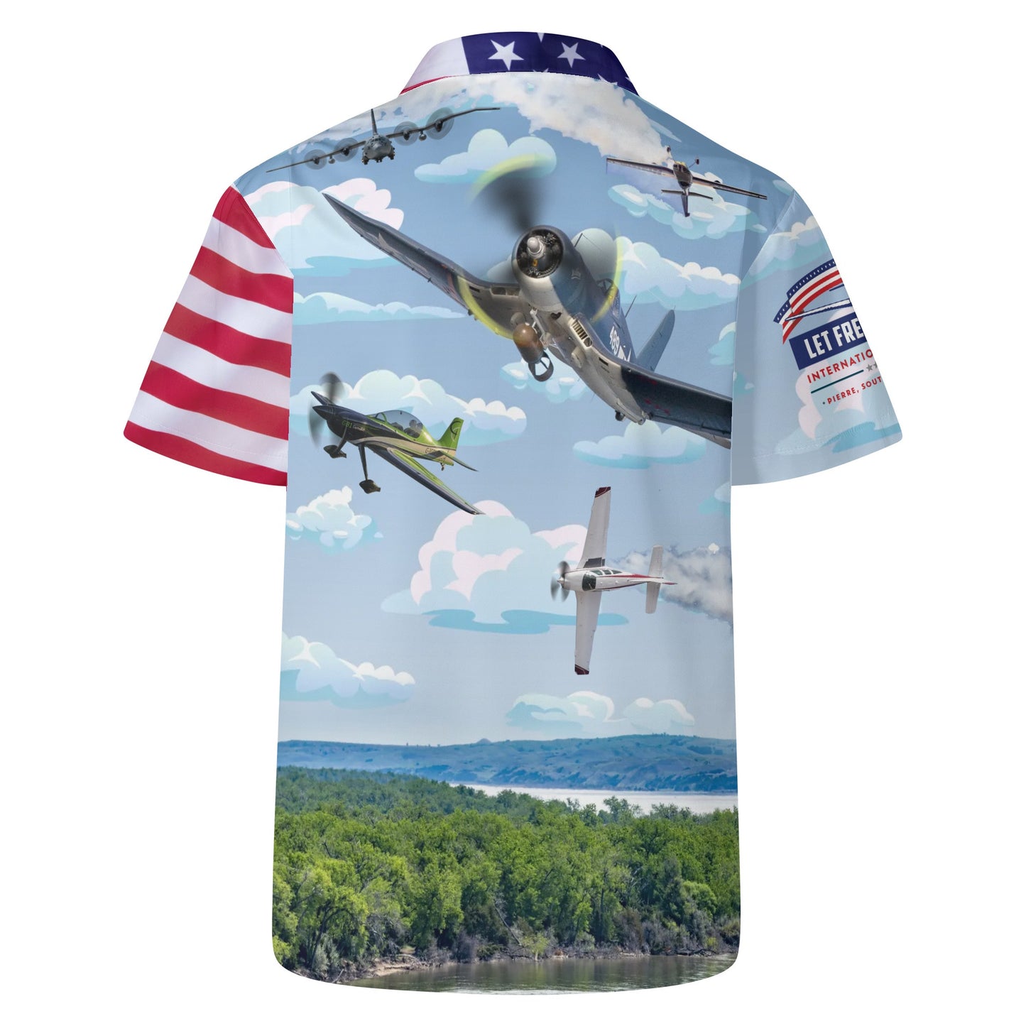 Let Freedom Fly Mens All Over Print Casual Hawaiian Shirt