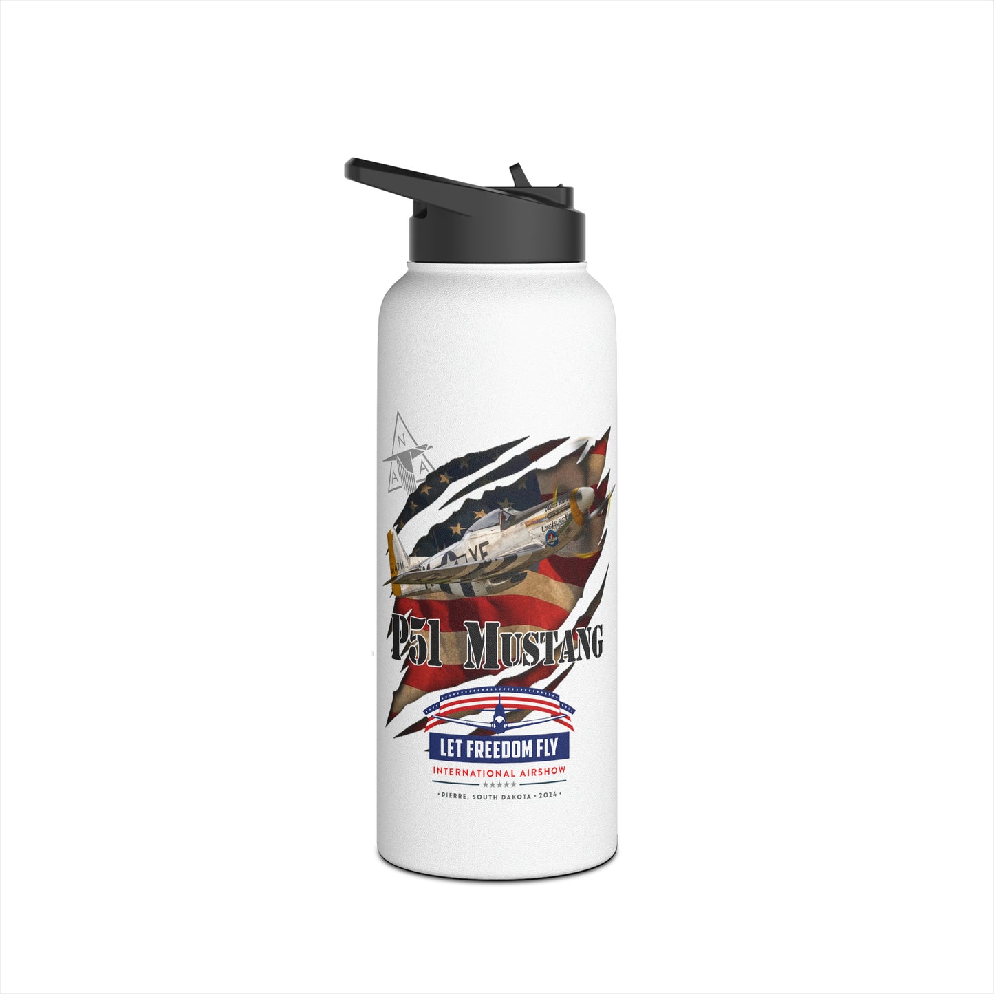 Let Freedom Fly Stainless Steel Water Bottle, Standard Lid