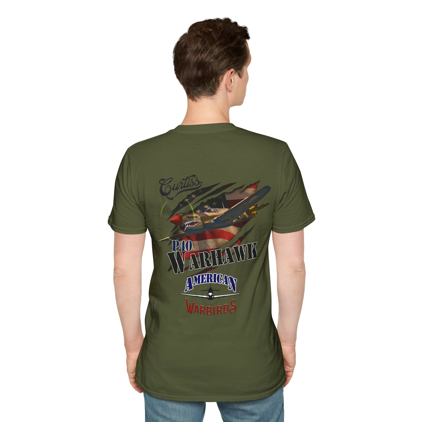 American Warbirds P-40 Warhawk T-Shirt Unisex Softstyle T-Shirt