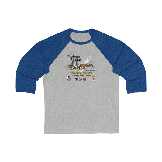 Southern Heritage Aviation Foundation P51 Mustang Unisex 3\4 Sleeve Baseball Tee