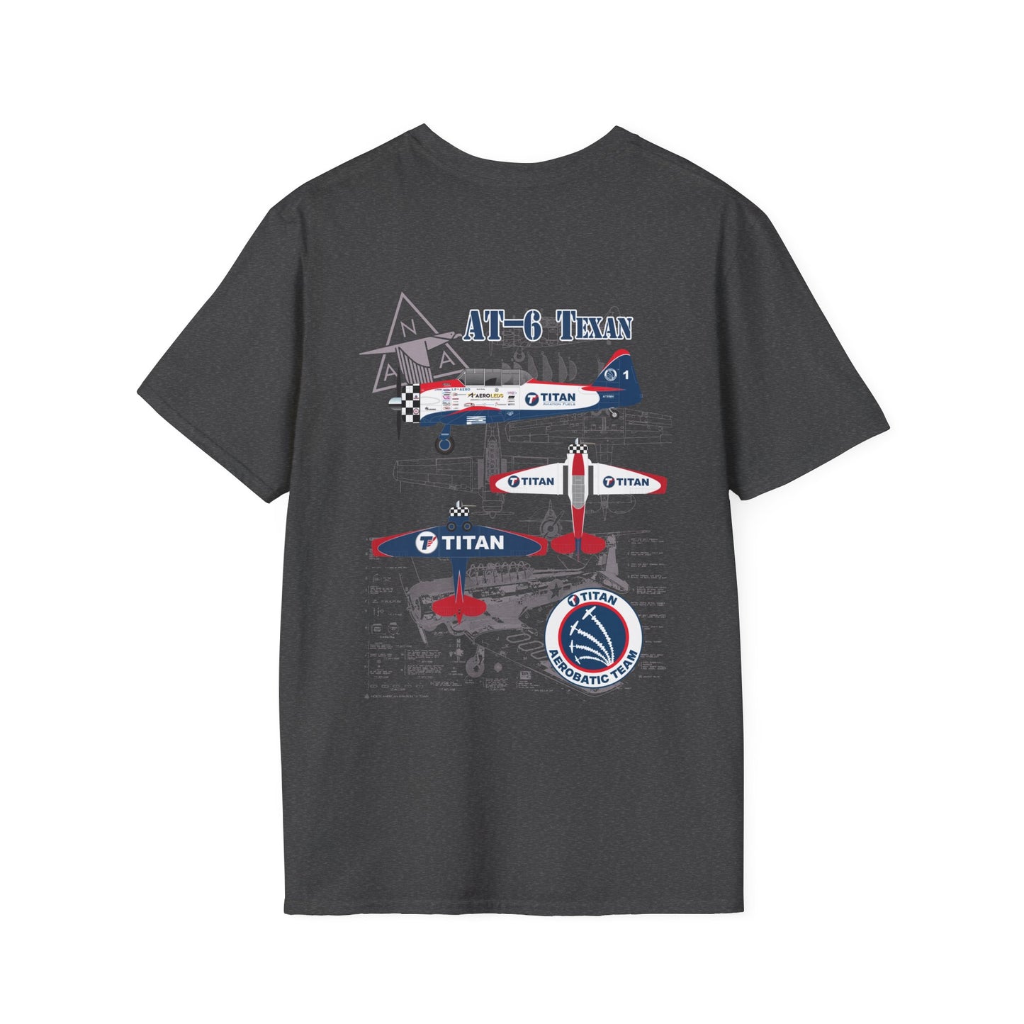 TITAN Aerobatic Team T6 Diagram T-Shirt Unisex Softstyle T-Shirt