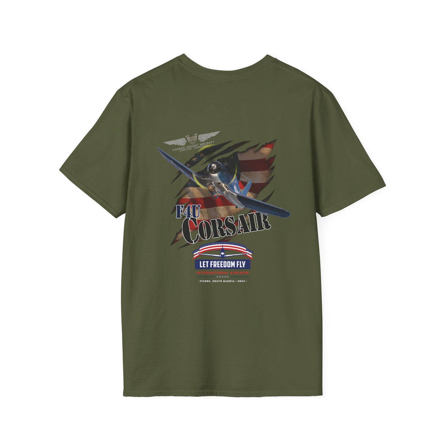 Let Freedom Fly International Airshow F4U Corsair Unisex Tri-Blend Crew Tee