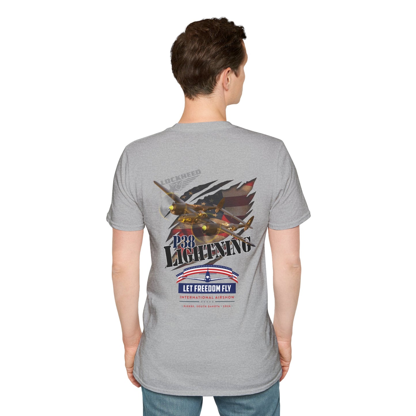 Let Freedom Fly International Airshow P38 Lightning Unisex Tri-Blend Crew Tee