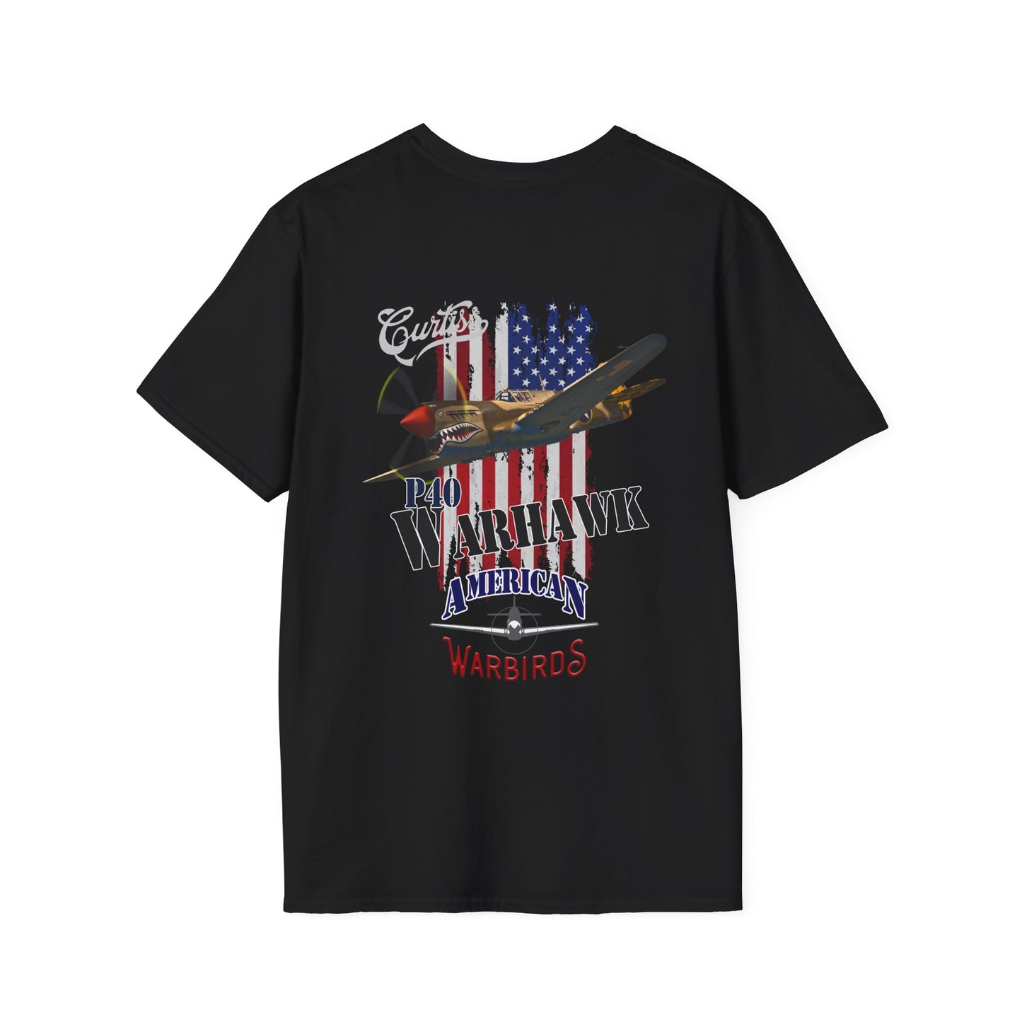 American Warbirds P-40 Warhawk Version 2 T-Shirt Unisex Softstyle T-Shirt