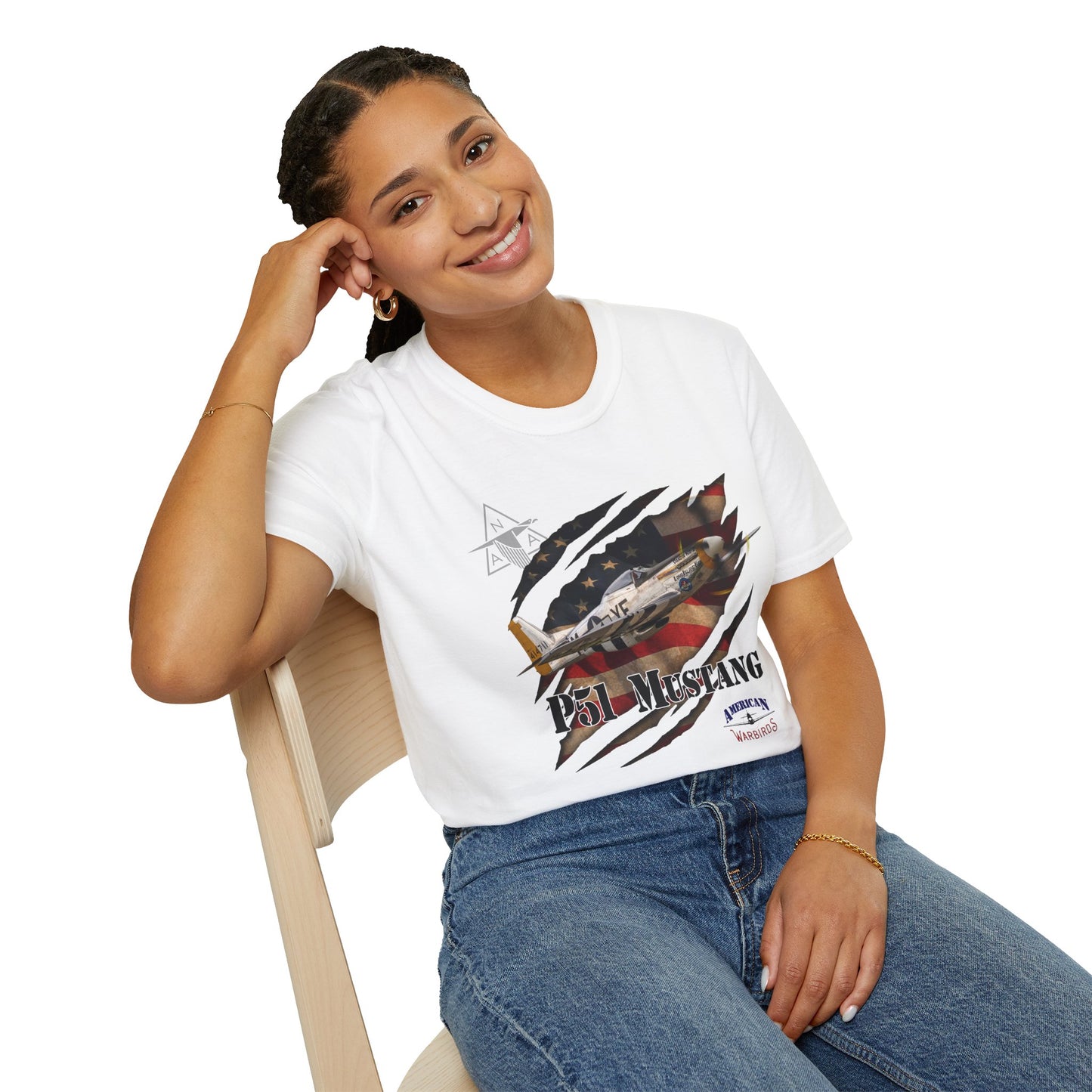 American Warbirds P51 Mustang Unisex Tri-Blend Crew Tee
