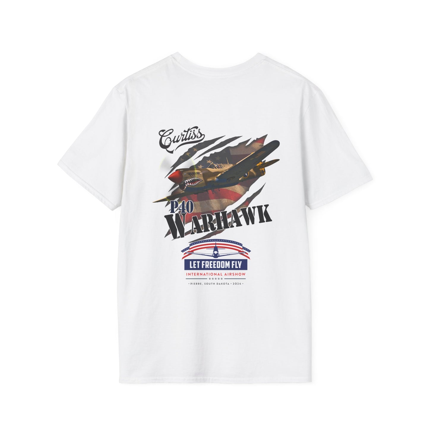 Let Freedom Fly P-40 Warhawk T-Shirt Unisex Softstyle T-Shirt