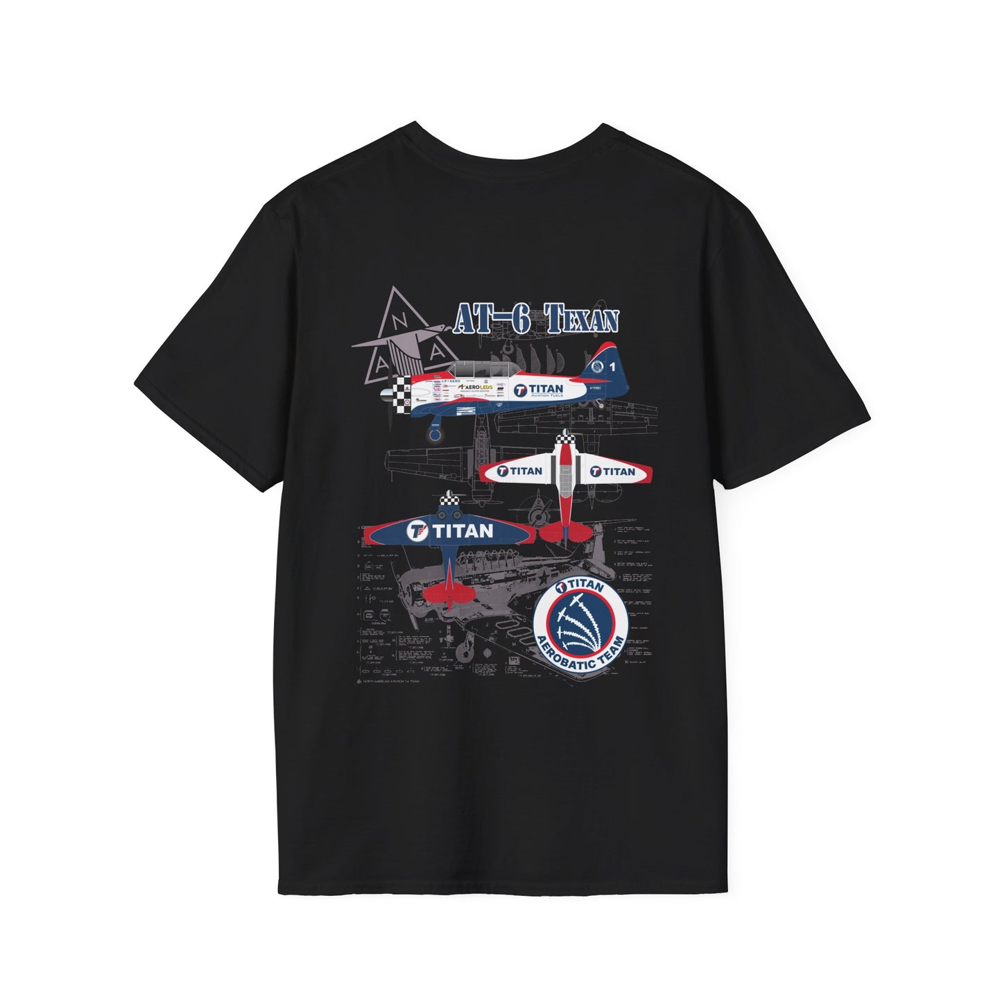 TITAN Aerobatic Team T6 Diagram T-Shirt Unisex Softstyle T-Shirt