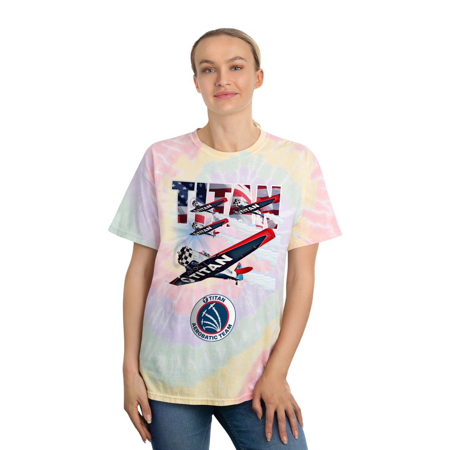 TITAN Aerobatic Team Design 2 Tie-Dye Tee, Spiral
