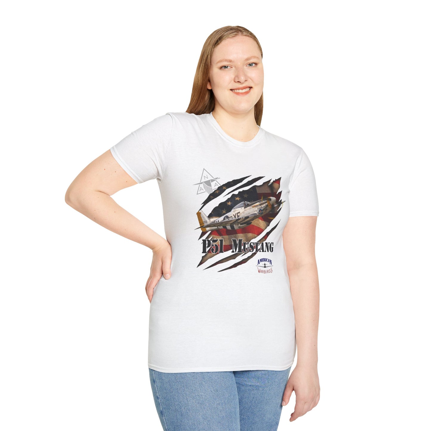 American Warbirds P51 Mustang Unisex Tri-Blend Crew Tee