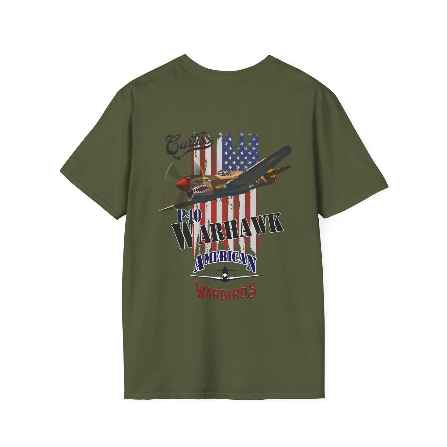American Warbirds P-40 Warhawk Version 2 T-Shirt Unisex Softstyle T-Shirt