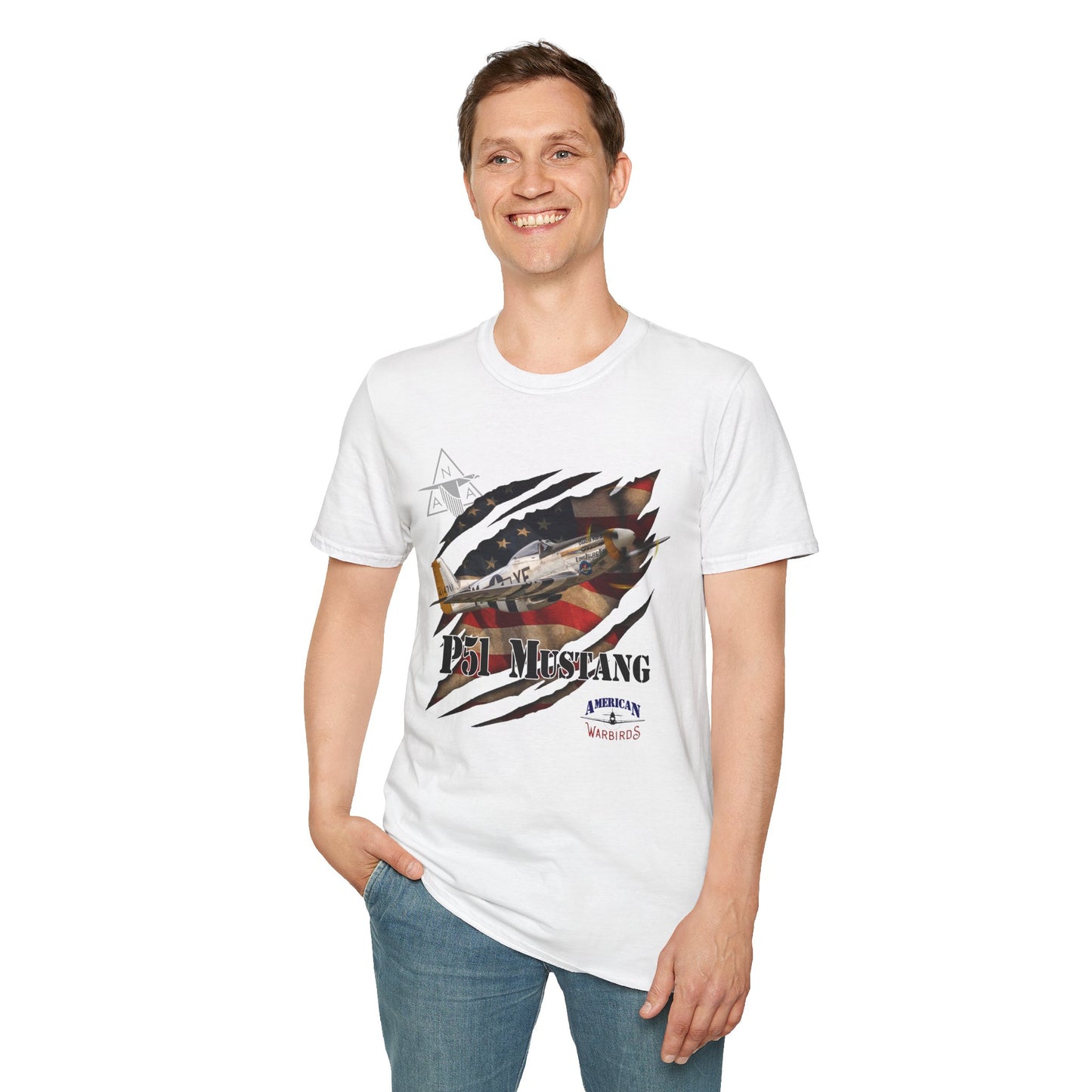 American Warbirds P51 Mustang Unisex Tri-Blend Crew Tee