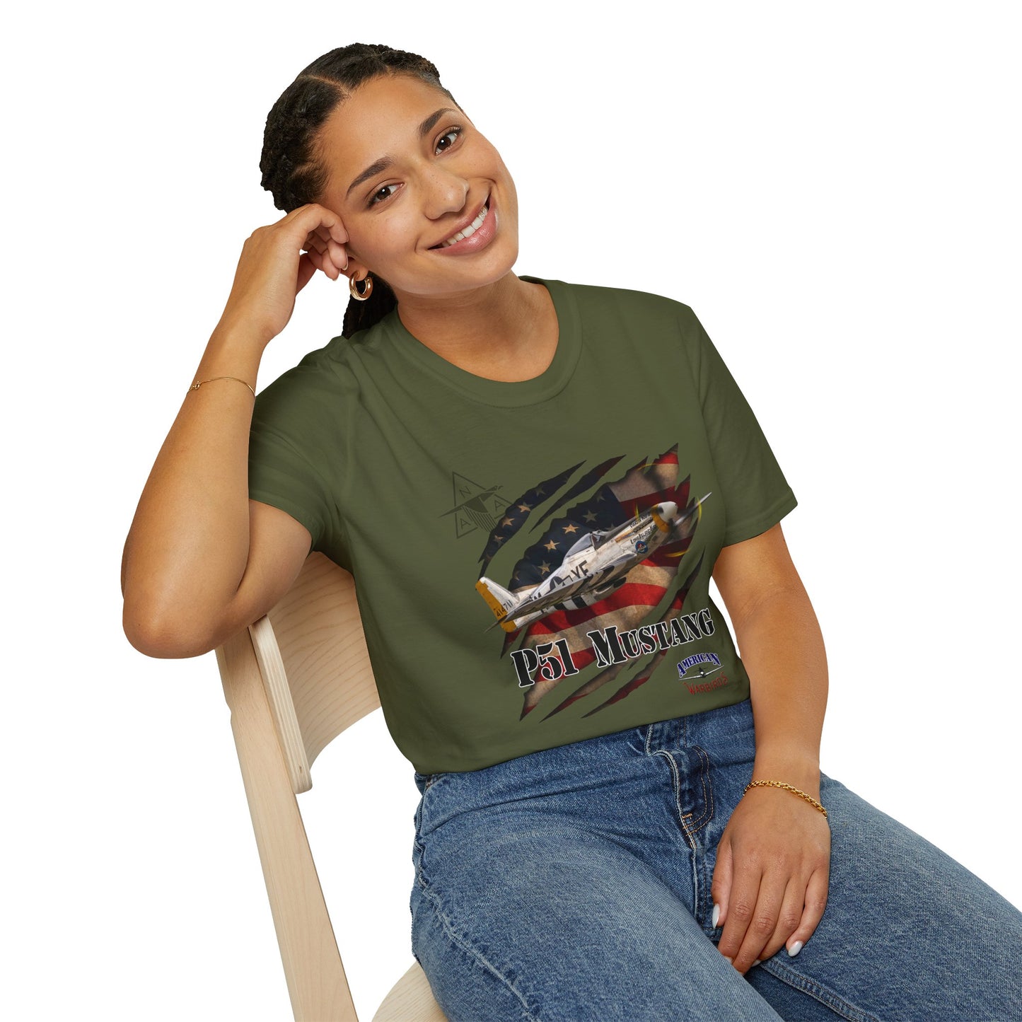 American Warbirds P51 Mustang Unisex Tri-Blend Crew Tee
