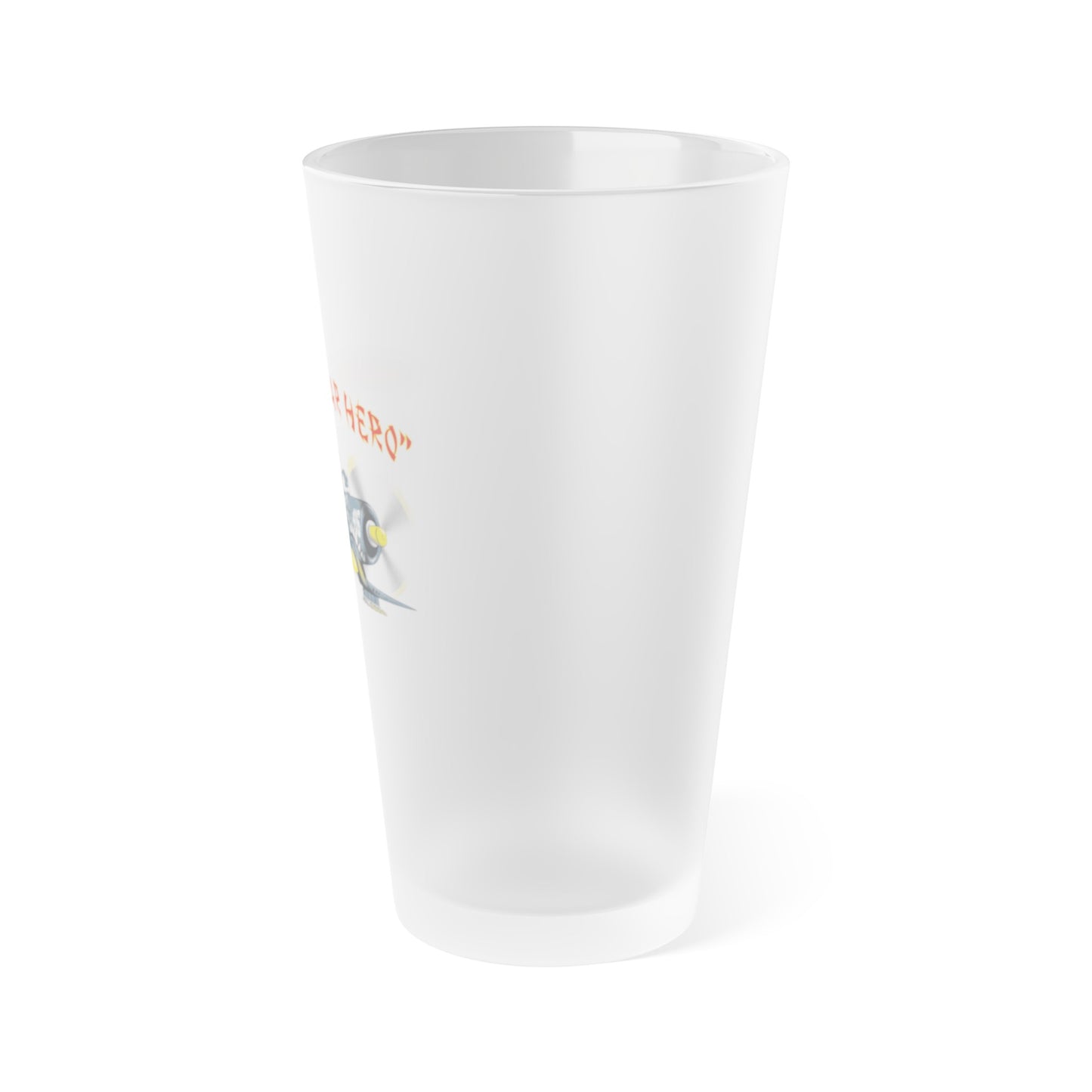 Korean War Hero F4U Corsair Frosted Pint Glass, 16oz