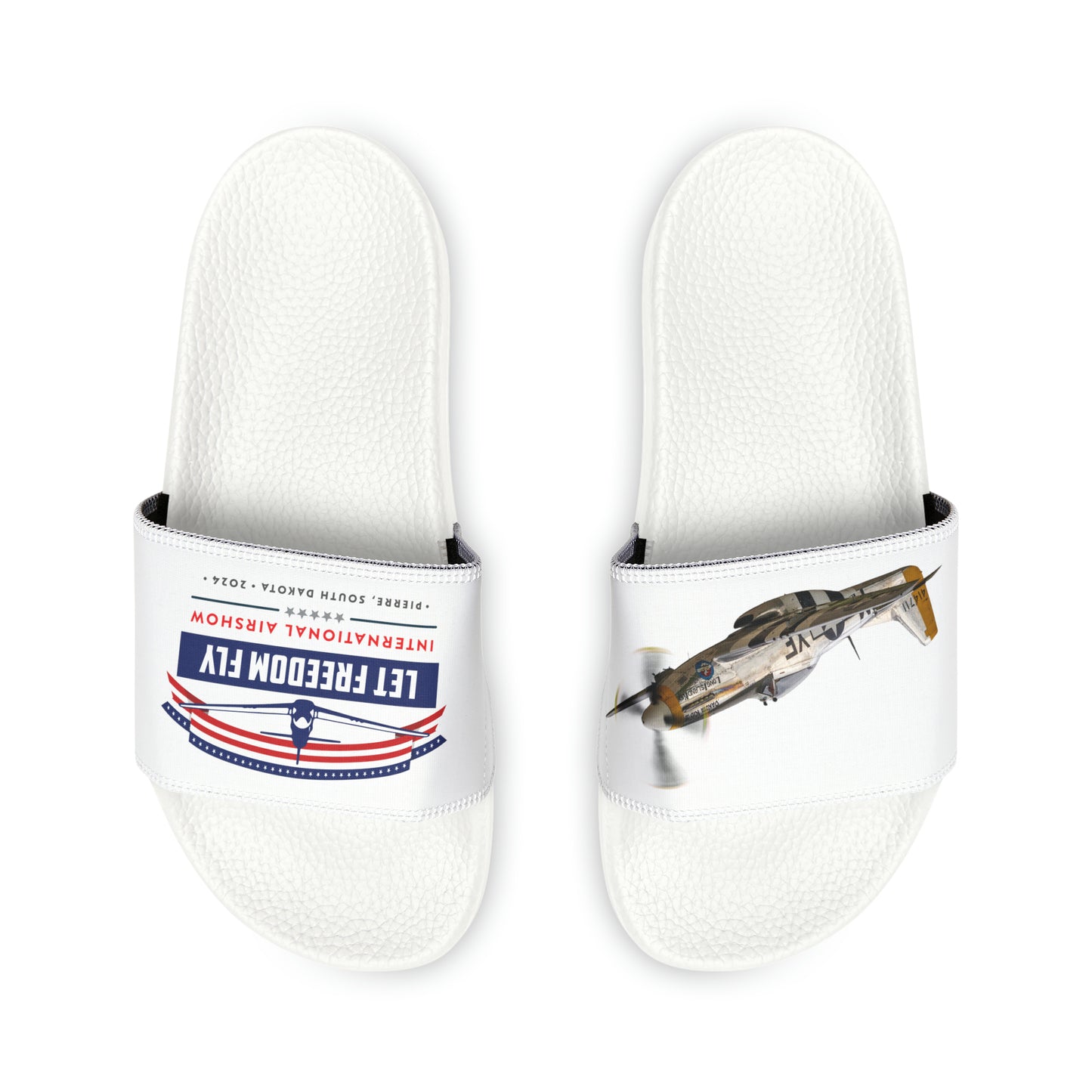Let Freedom Fly International Airshow Youth PU Slide Sandals - P51