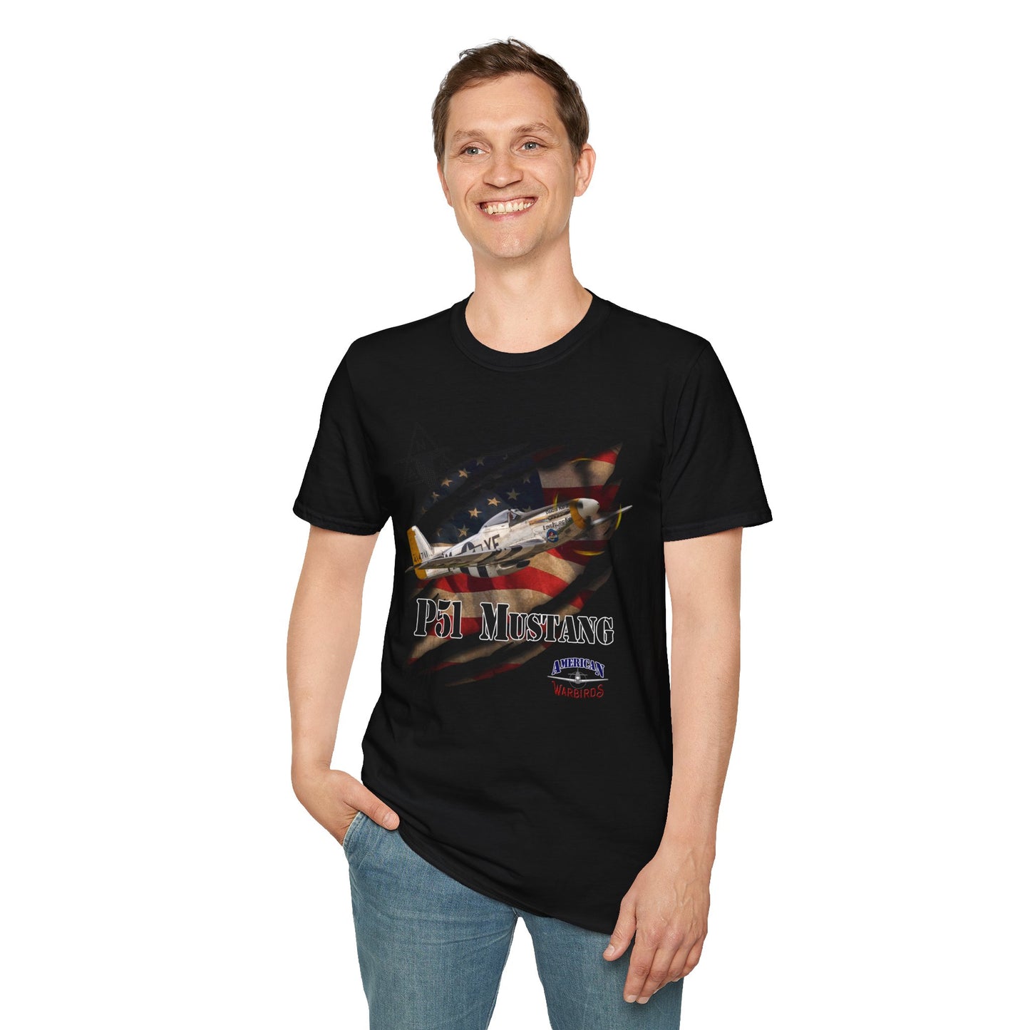 American Warbirds P51 Mustang Unisex Tri-Blend Crew Tee