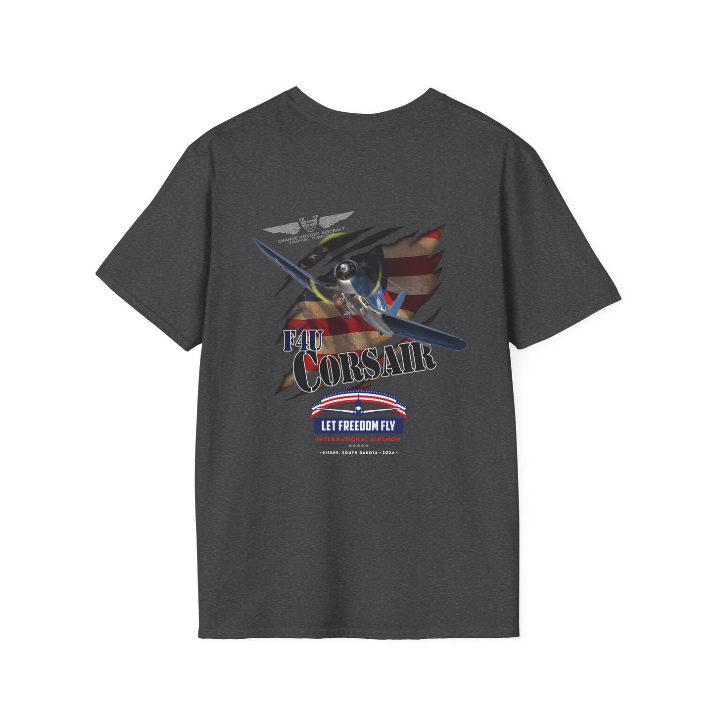 Let Freedom Fly International Airshow F4U Corsair Unisex Tri-Blend Crew Tee