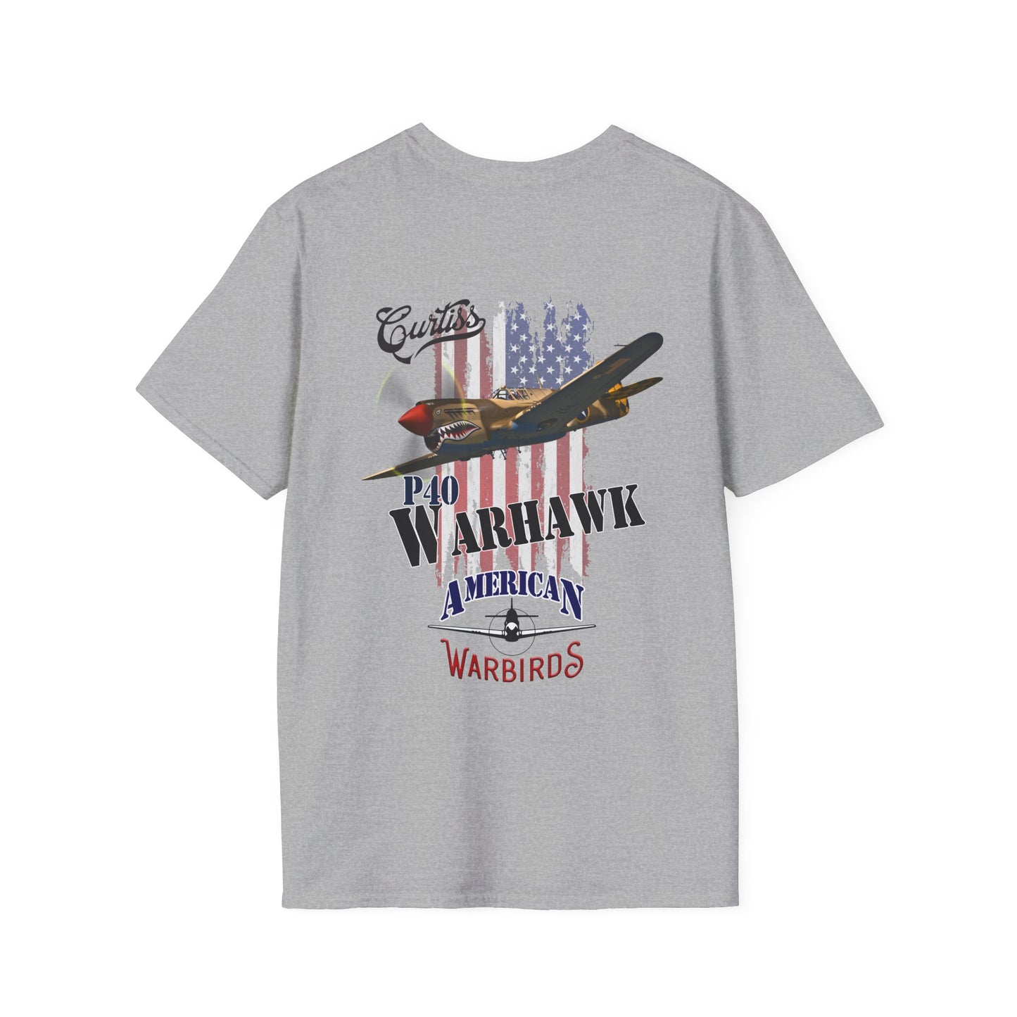 American Warbirds P-40 Warhawk Version 2 T-Shirt Unisex Softstyle T-Shirt