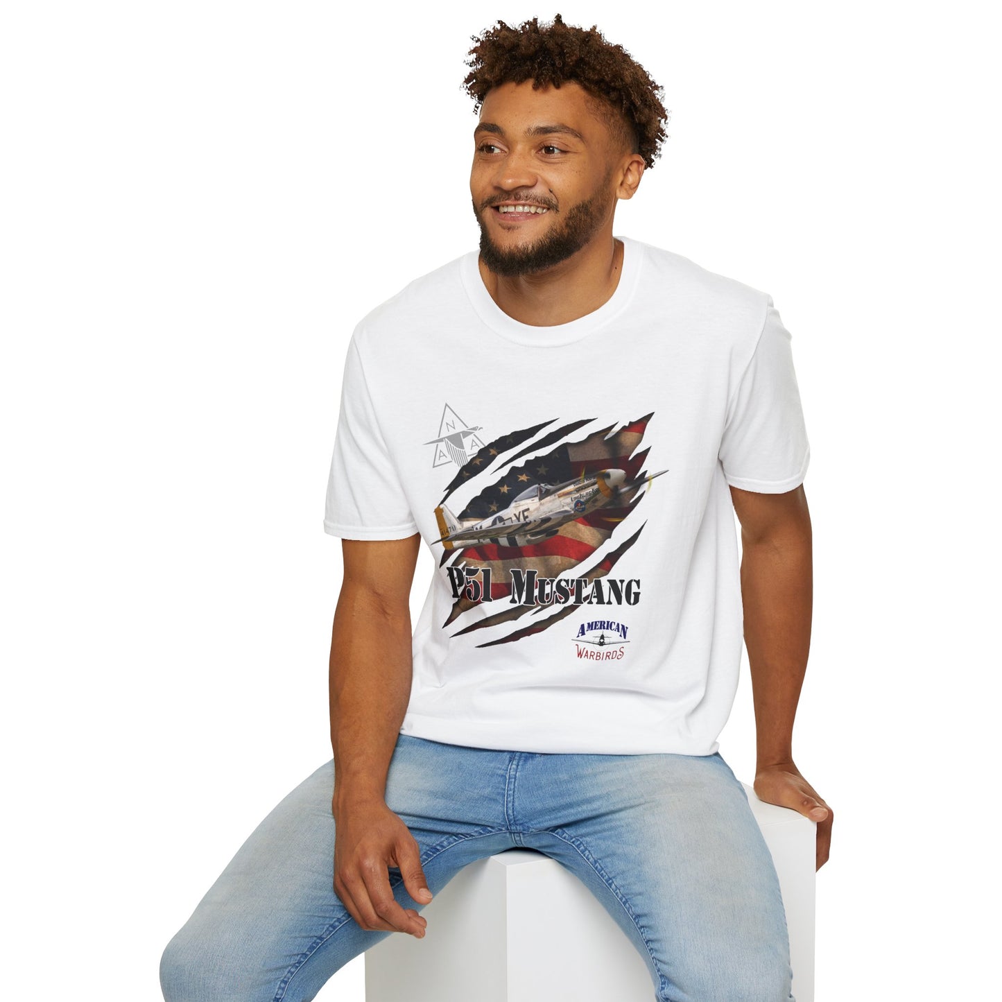 American Warbirds P51 Mustang Unisex Tri-Blend Crew Tee