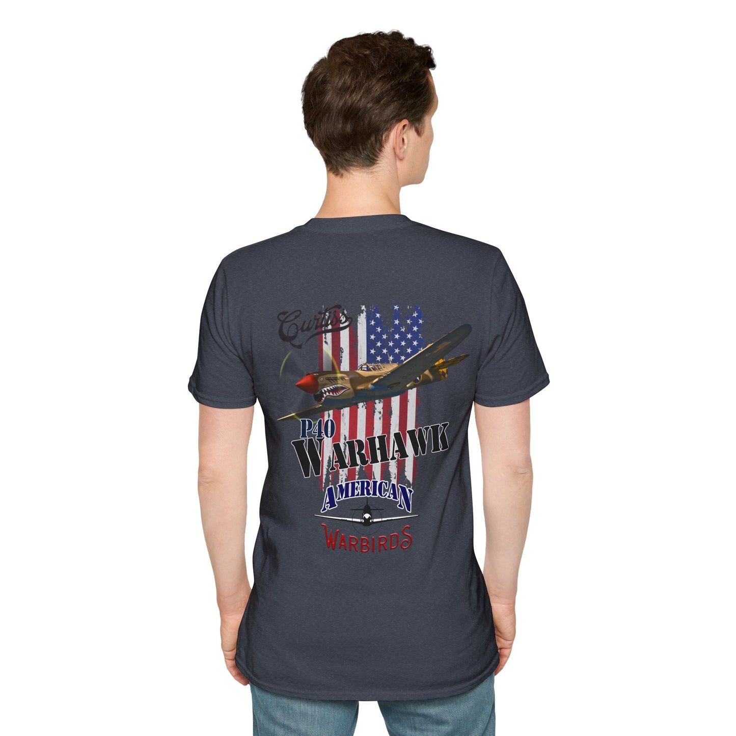 American Warbirds P-40 Warhawk Version 2 T-Shirt Unisex Softstyle T-Shirt