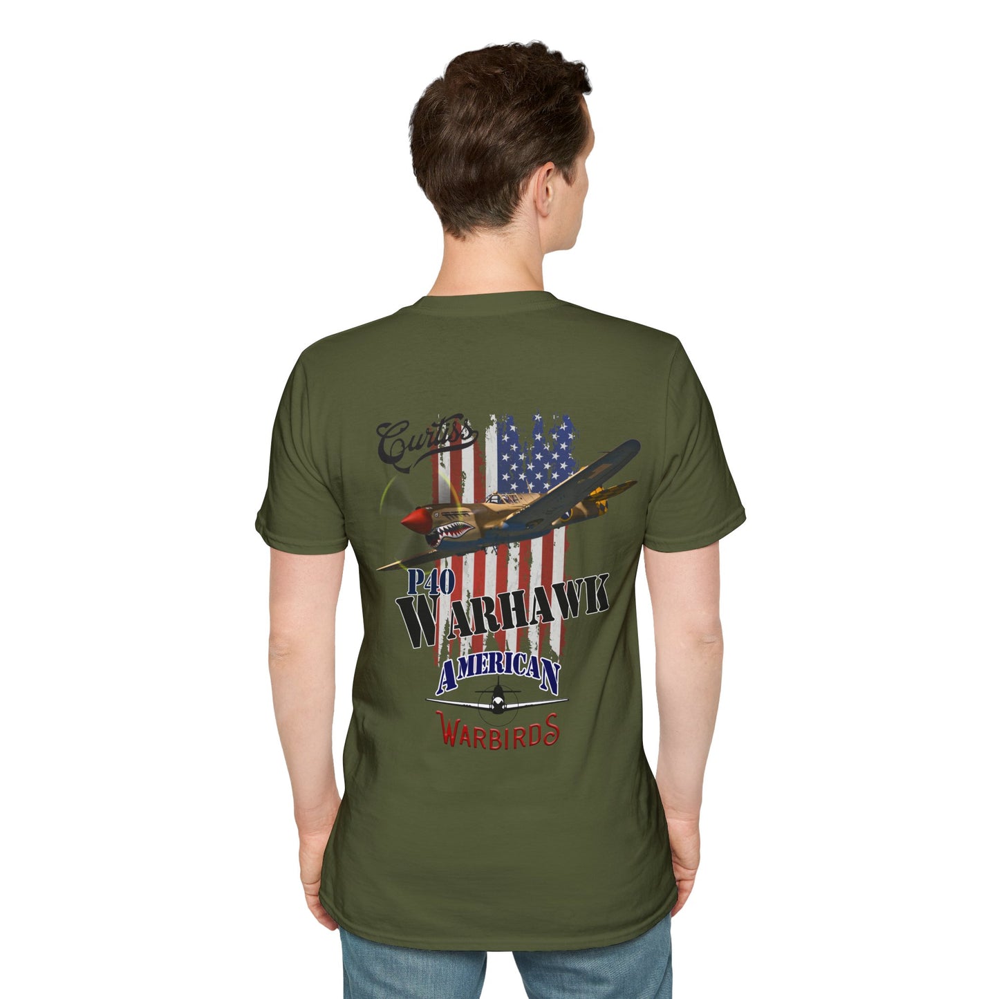 American Warbirds P-40 Warhawk Version 2 T-Shirt Unisex Softstyle T-Shirt