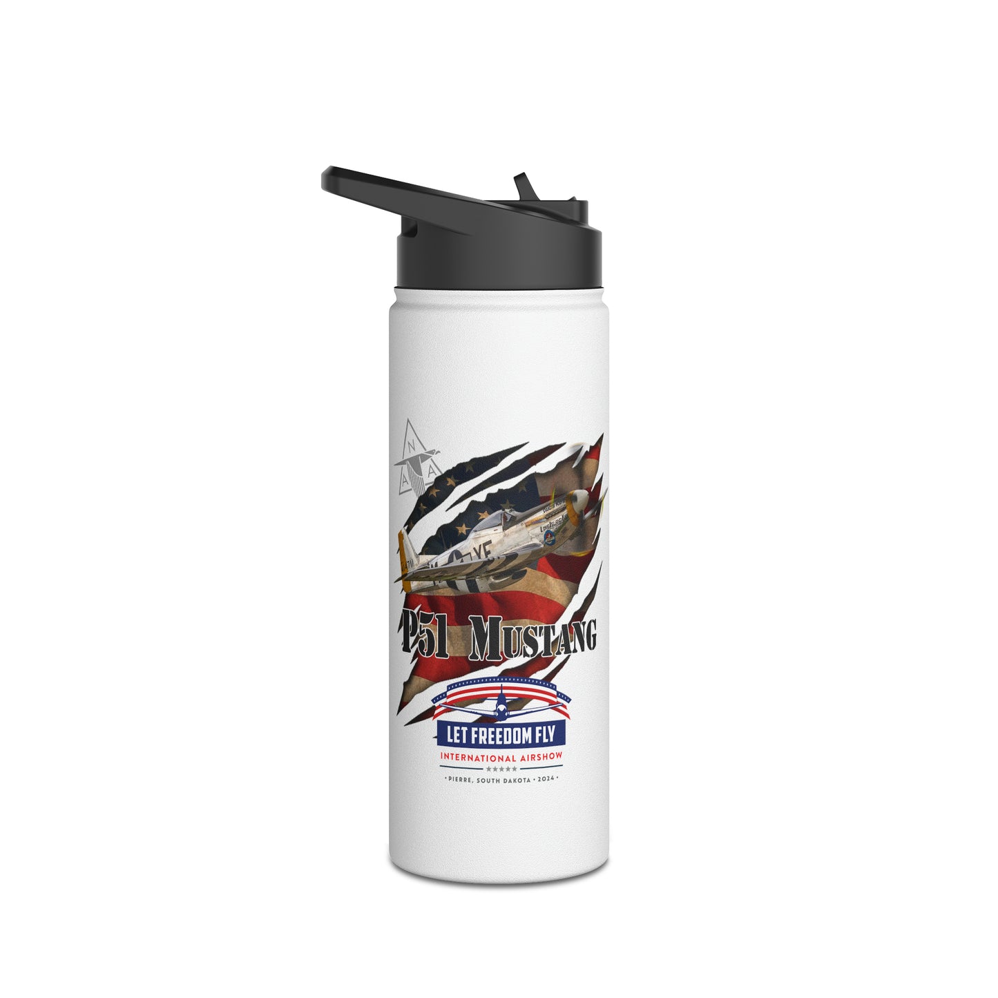 Let Freedom Fly Stainless Steel Water Bottle, Standard Lid