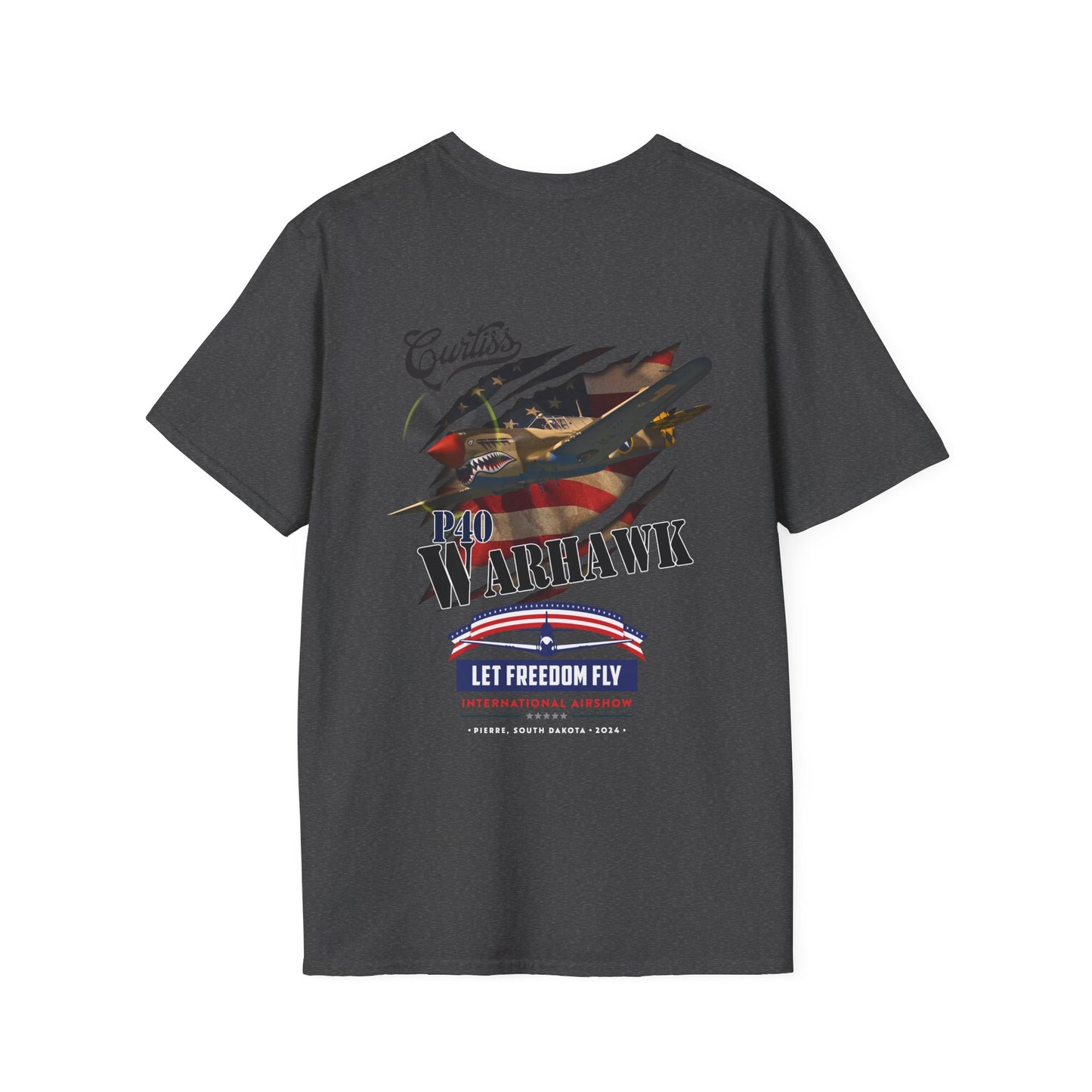 Let Freedom Fly P-40 Warhawk T-Shirt Unisex Softstyle T-Shirt