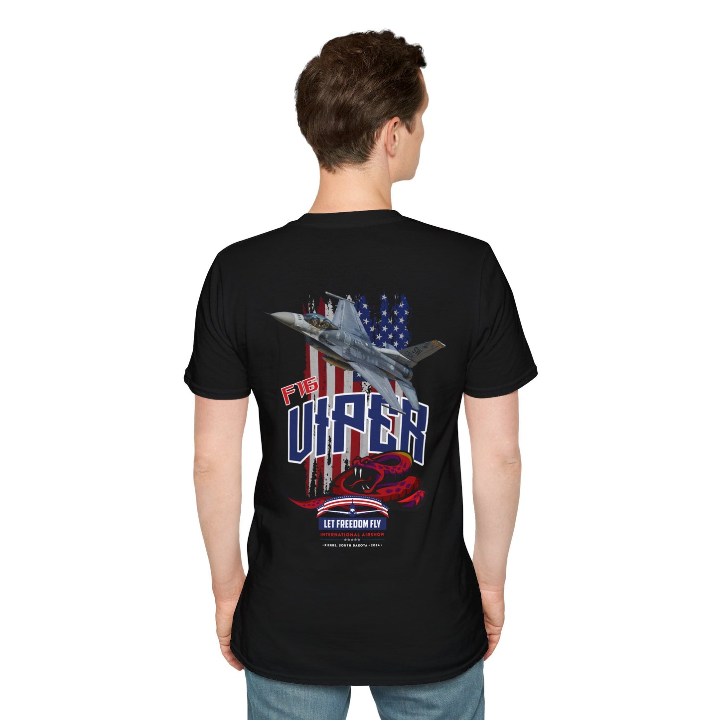 Let Freedom Fly F16 Viper T-Shirt Unisex Softstyle T-Shirt
