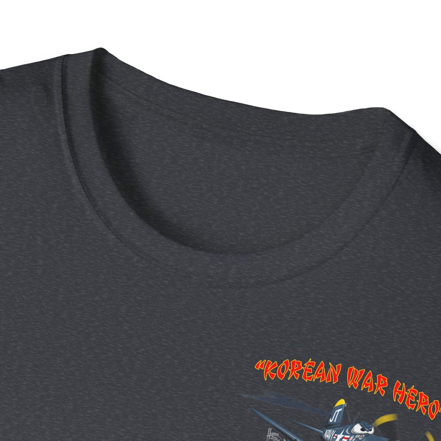 Korean War Hero Cartoon F4U Unisex Softstyle T-Shirt