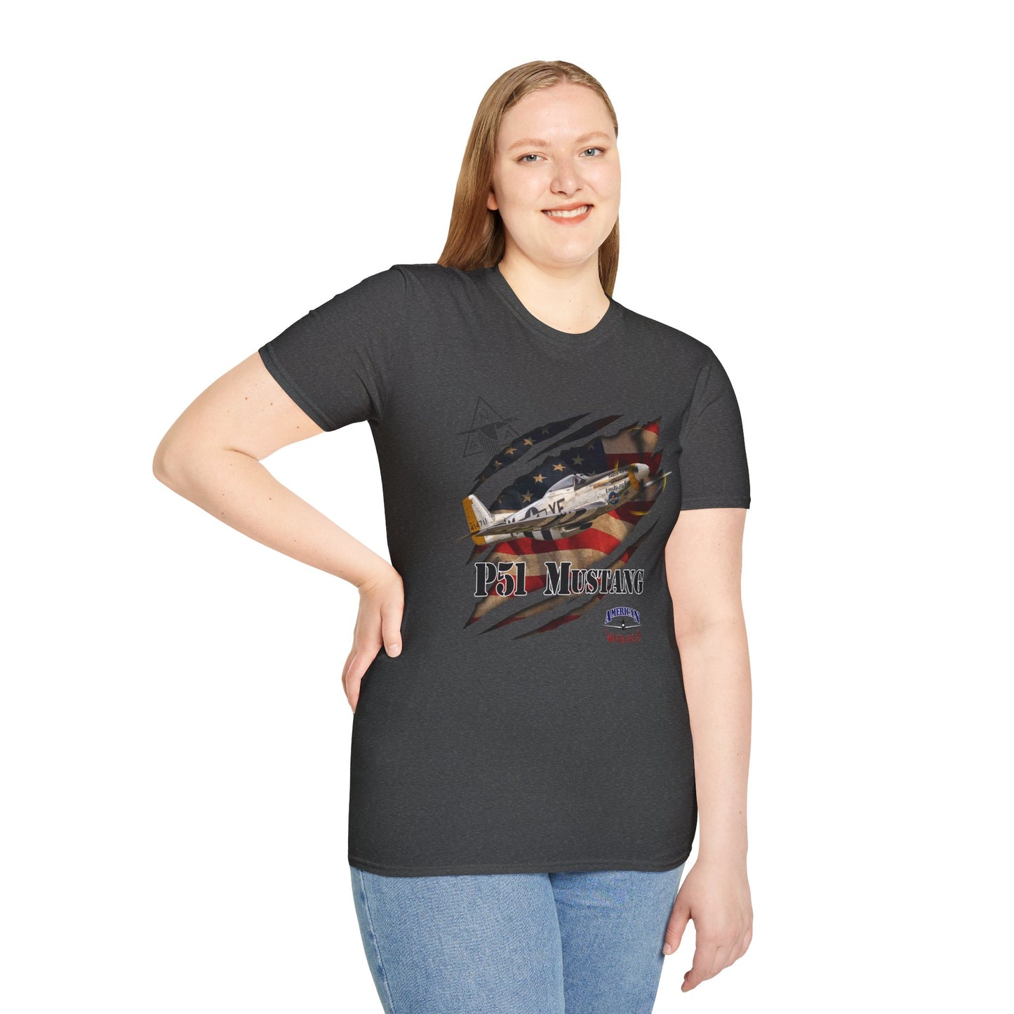American Warbirds P51 Mustang Unisex Tri-Blend Crew Tee