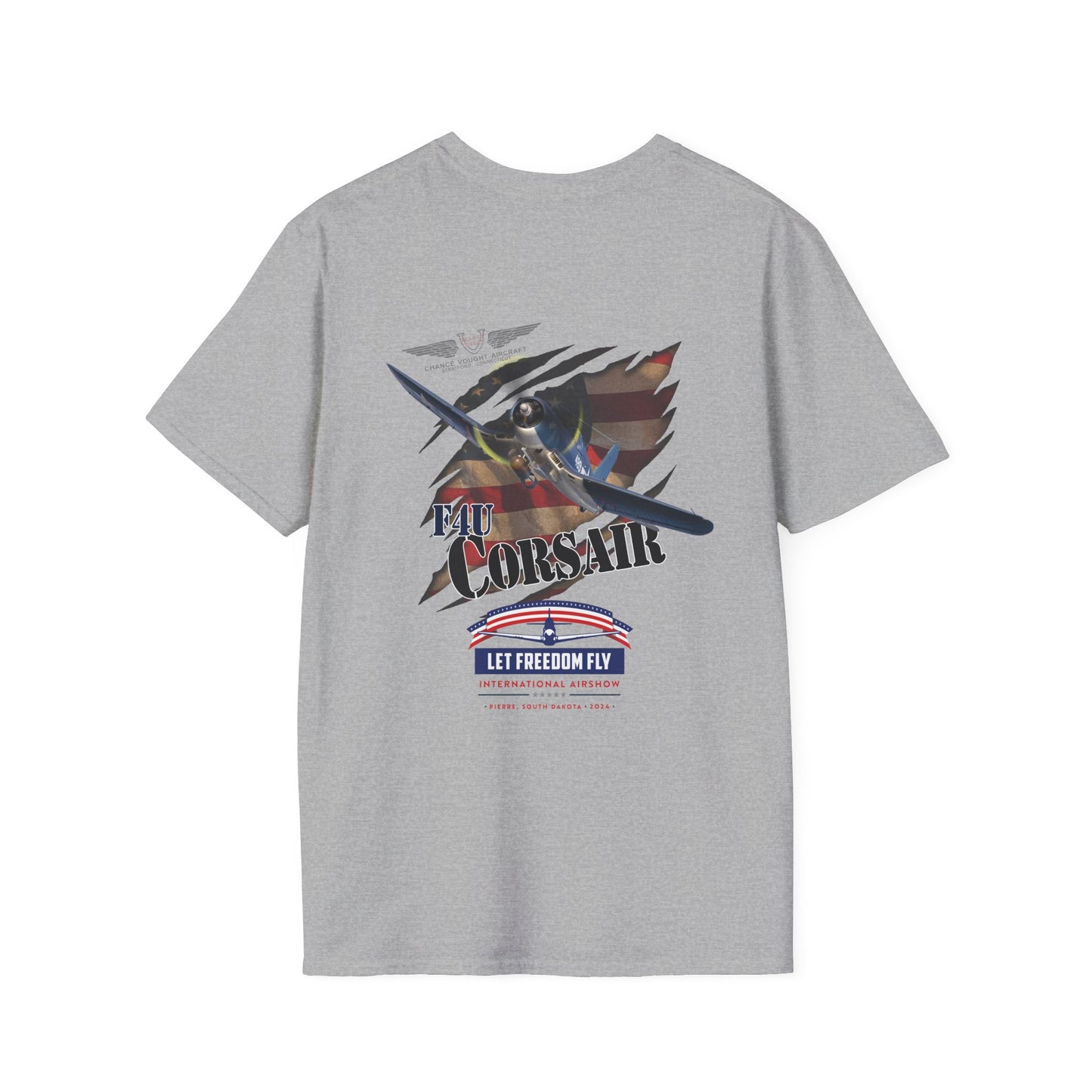 Let Freedom Fly International Airshow F4U Corsair Unisex Tri-Blend Crew Tee