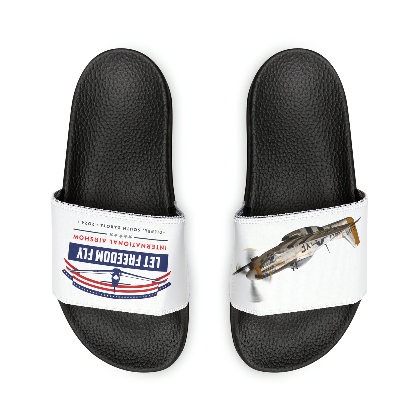 Let Freedom Fly International Airshow Youth PU Slide Sandals - P51