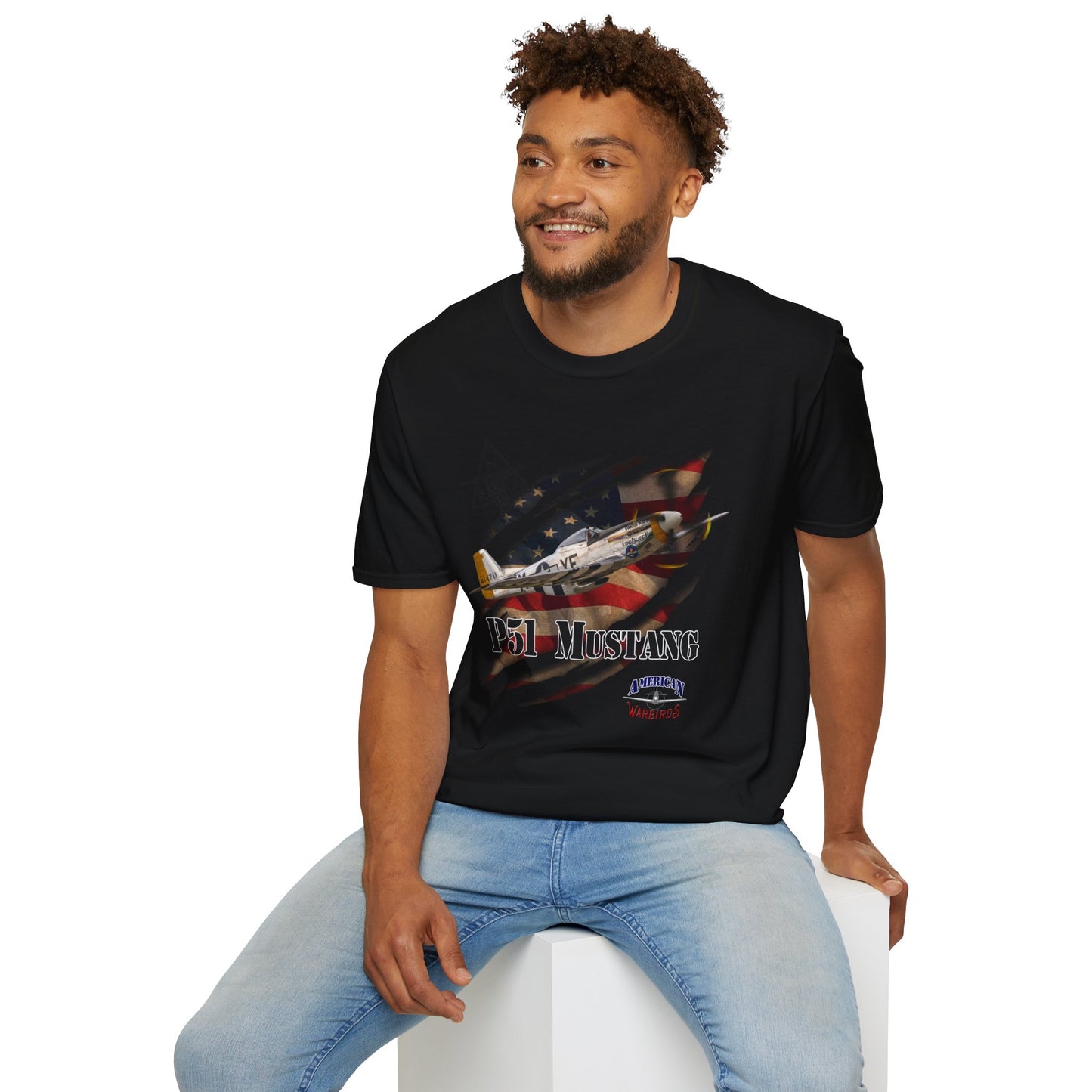 American Warbirds P51 Mustang Unisex Tri-Blend Crew Tee