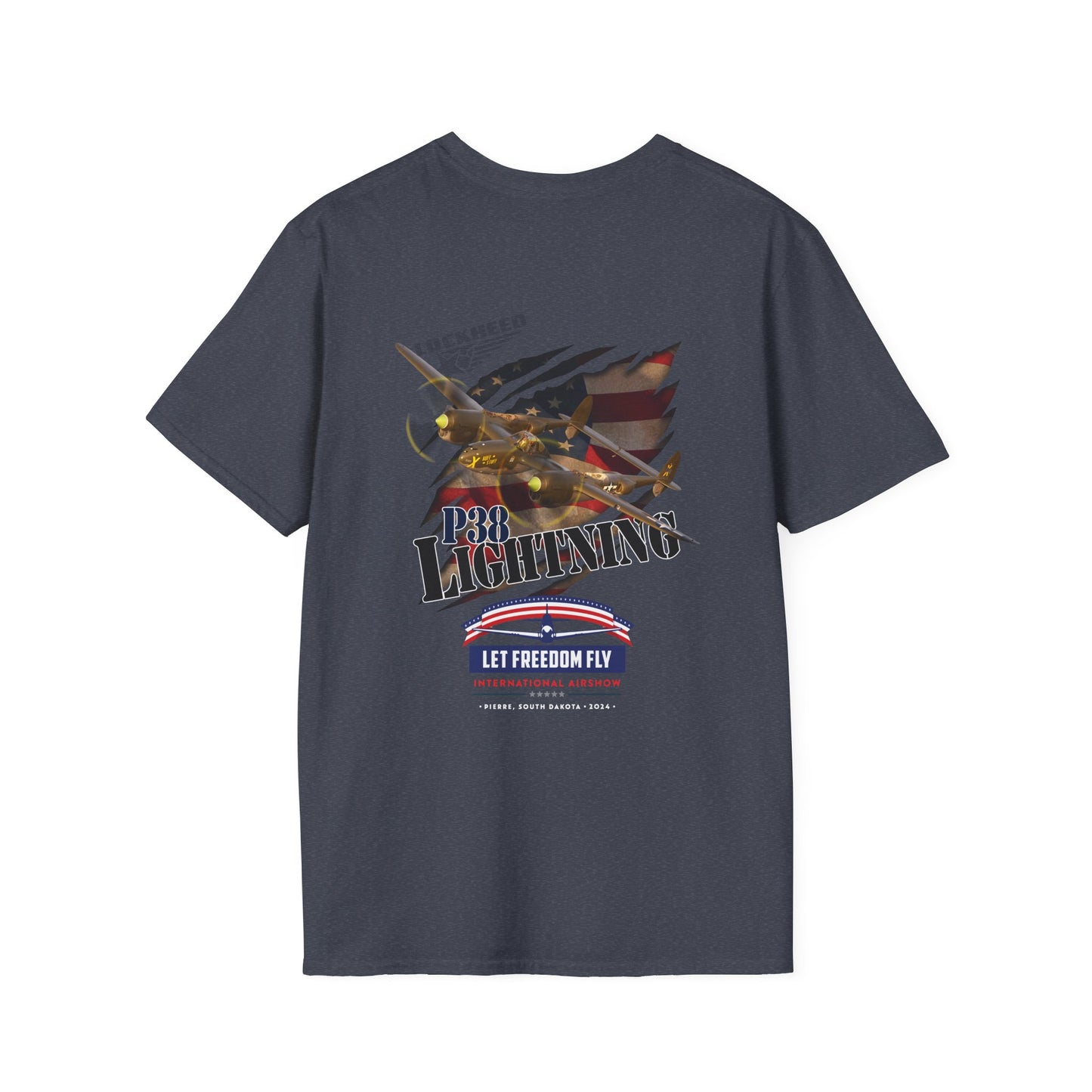 Let Freedom Fly International Airshow P38 Lightning Unisex Tri-Blend Crew Tee