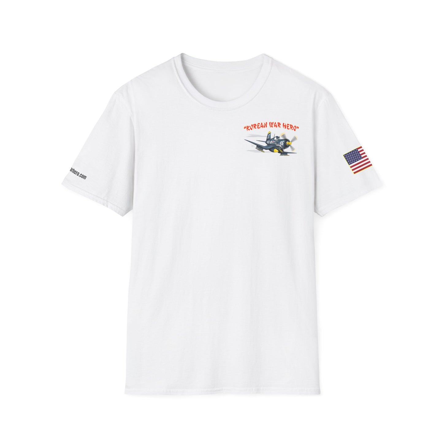Korean War Hero Cartoon F4U Unisex Softstyle T-Shirt