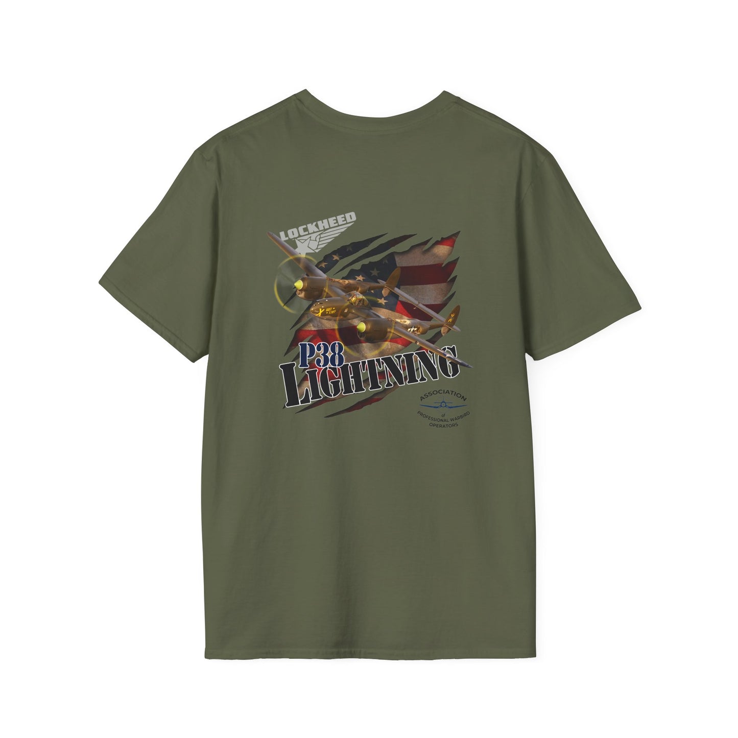 APWO P-38 Lightning Member T-Shirt Unisex Softstyle T-Shirt