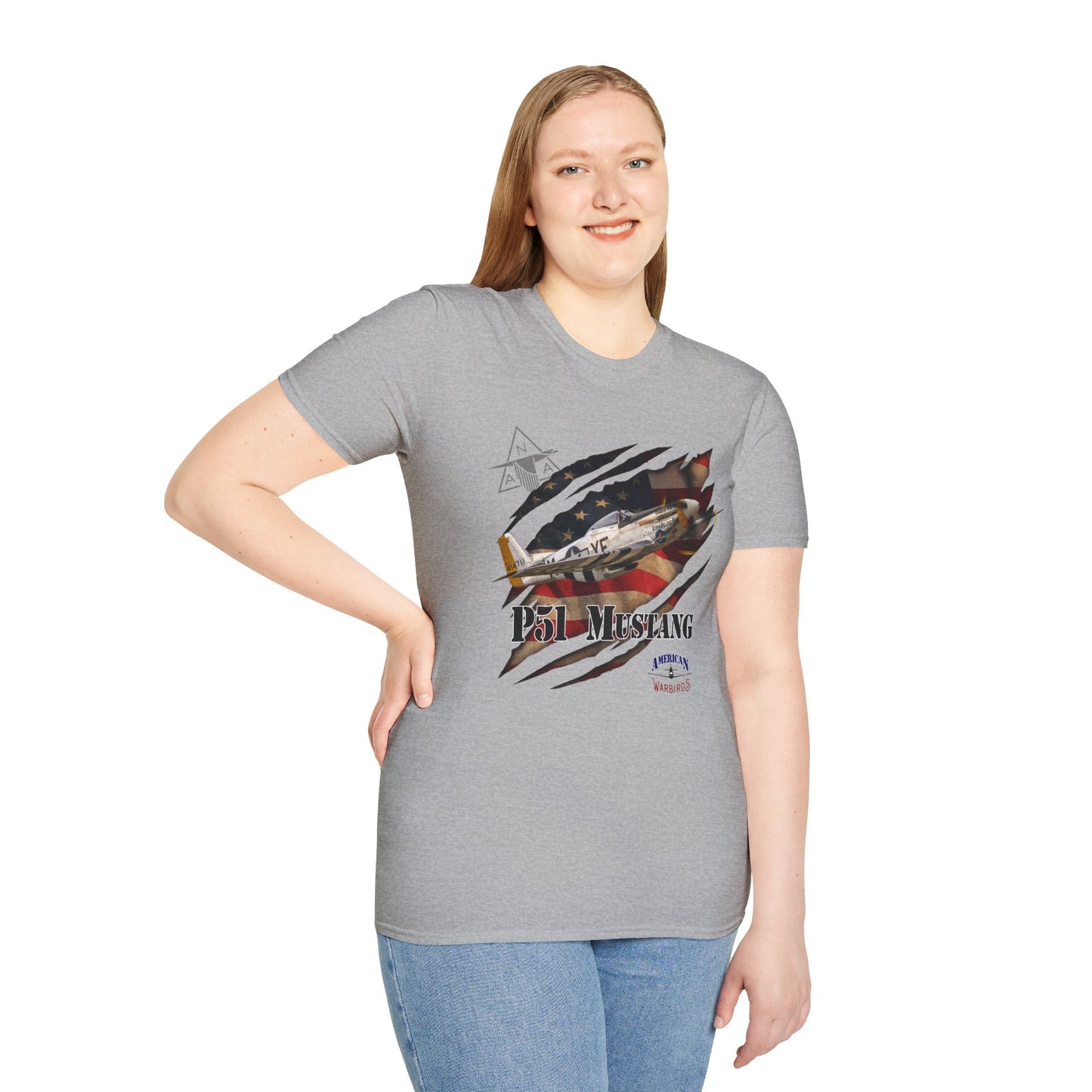 American Warbirds P51 Mustang Unisex Tri-Blend Crew Tee