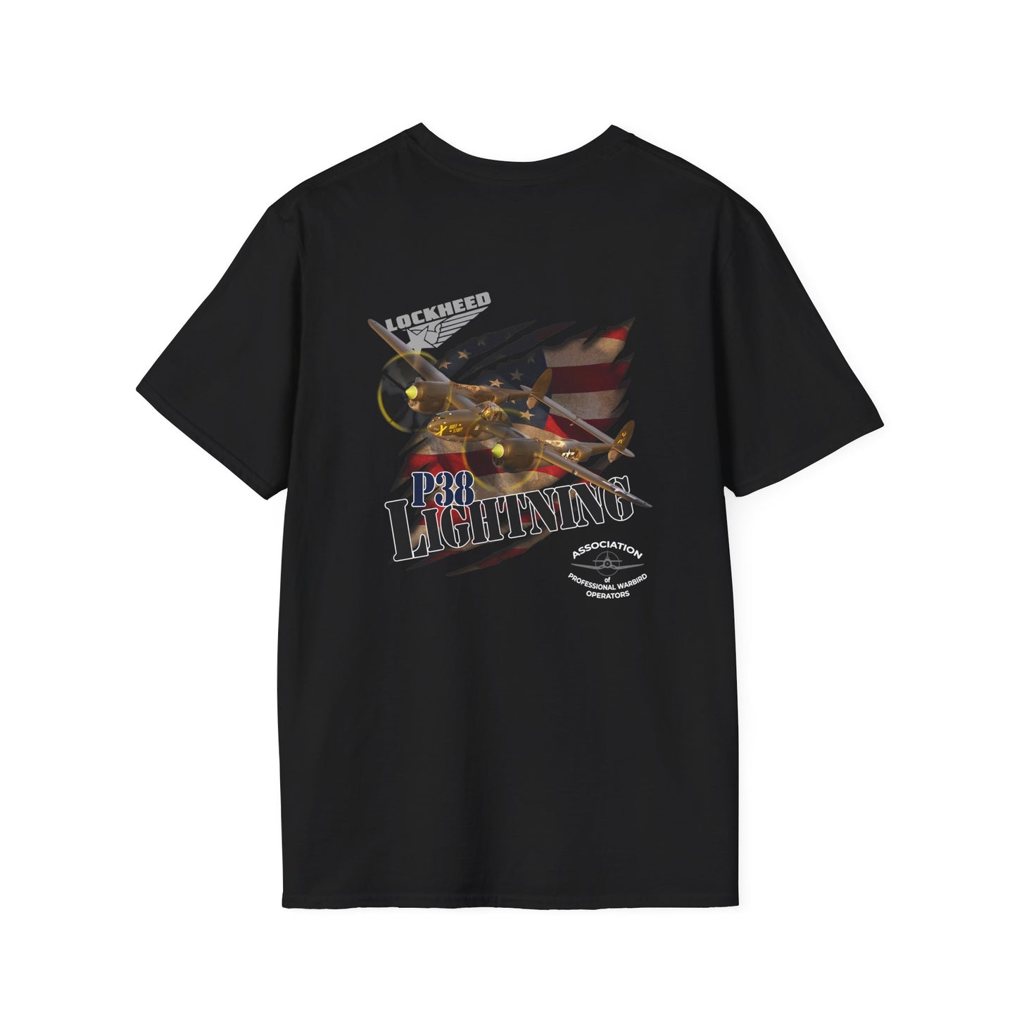 APWO P-38 Lightning Member T-Shirt Unisex Softstyle T-Shirt