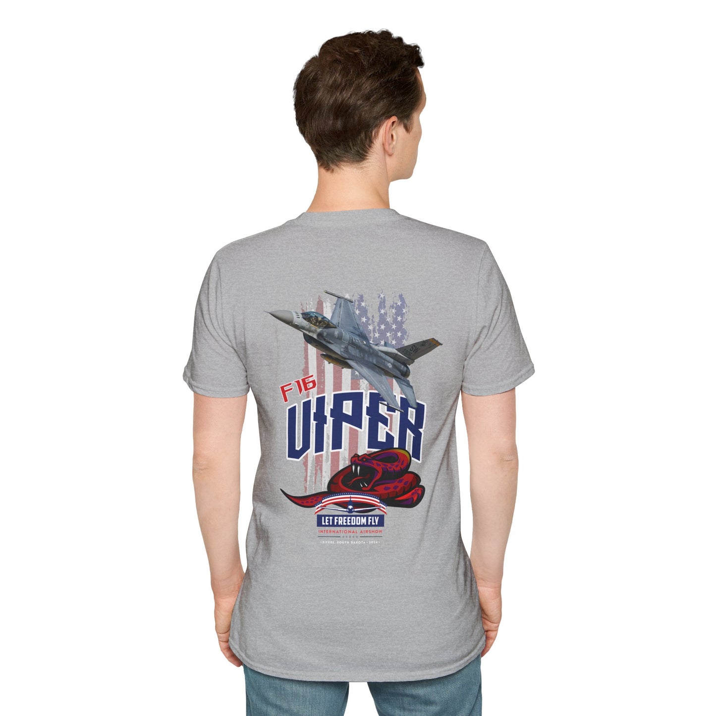Let Freedom Fly F16 Viper T-Shirt Unisex Softstyle T-Shirt