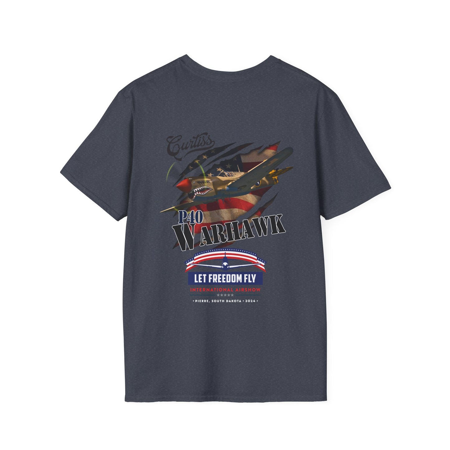 Let Freedom Fly P-40 Warhawk T-Shirt Unisex Softstyle T-Shirt