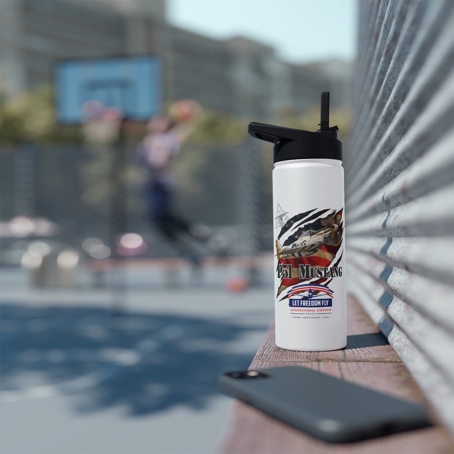 Let Freedom Fly Stainless Steel Water Bottle, Standard Lid