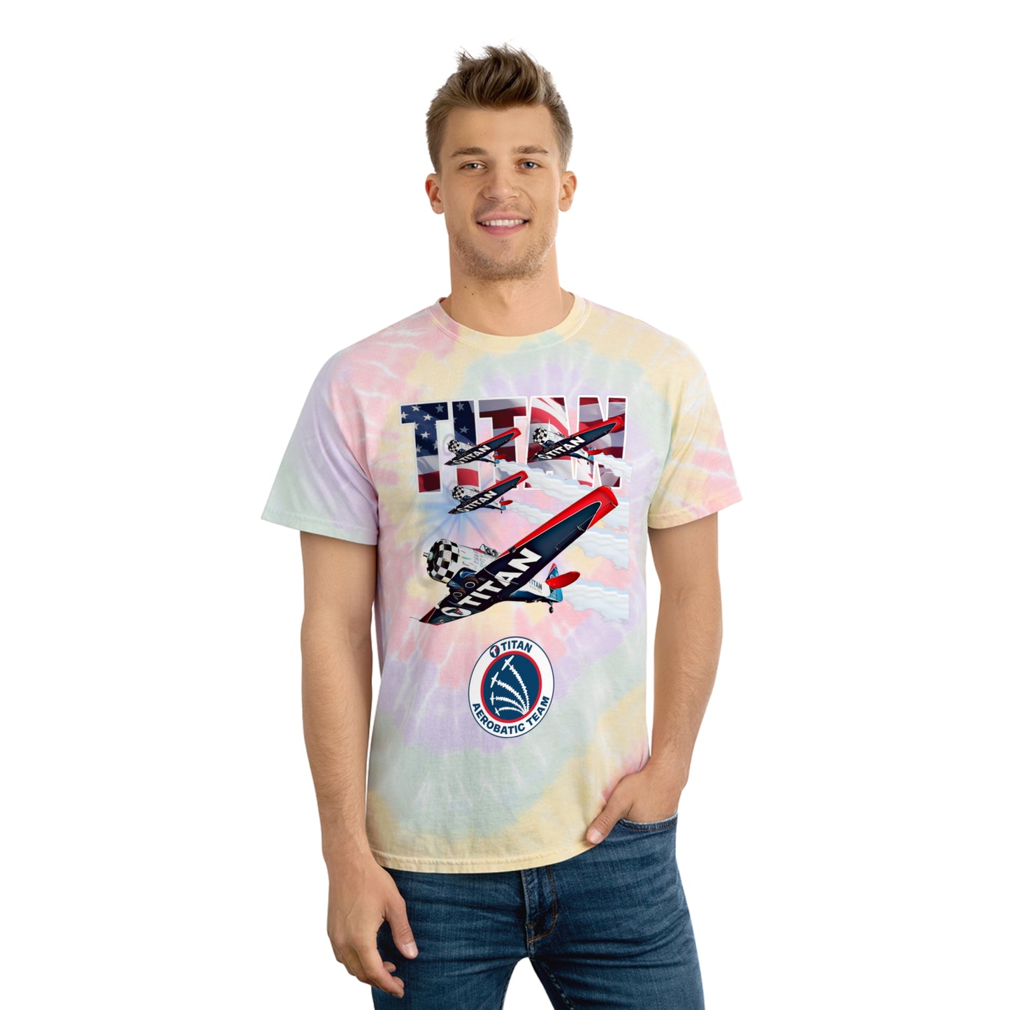 TITAN Aerobatic Team Design 2 Tie-Dye Tee, Spiral