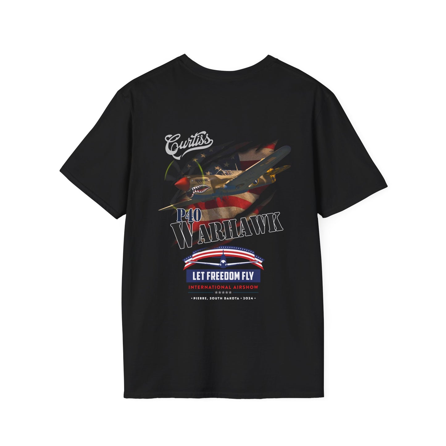 Let Freedom Fly P-40 Warhawk T-Shirt Unisex Softstyle T-Shirt