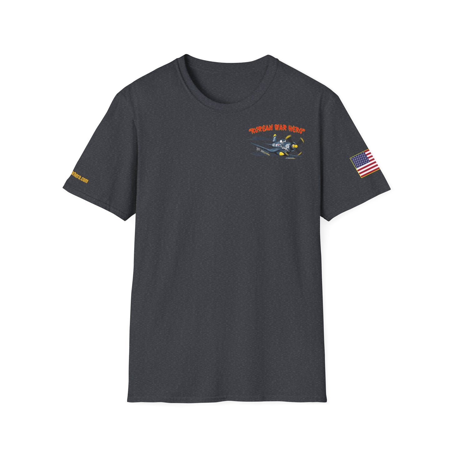 Korean War Hero Cartoon F4U Unisex Softstyle T-Shirt